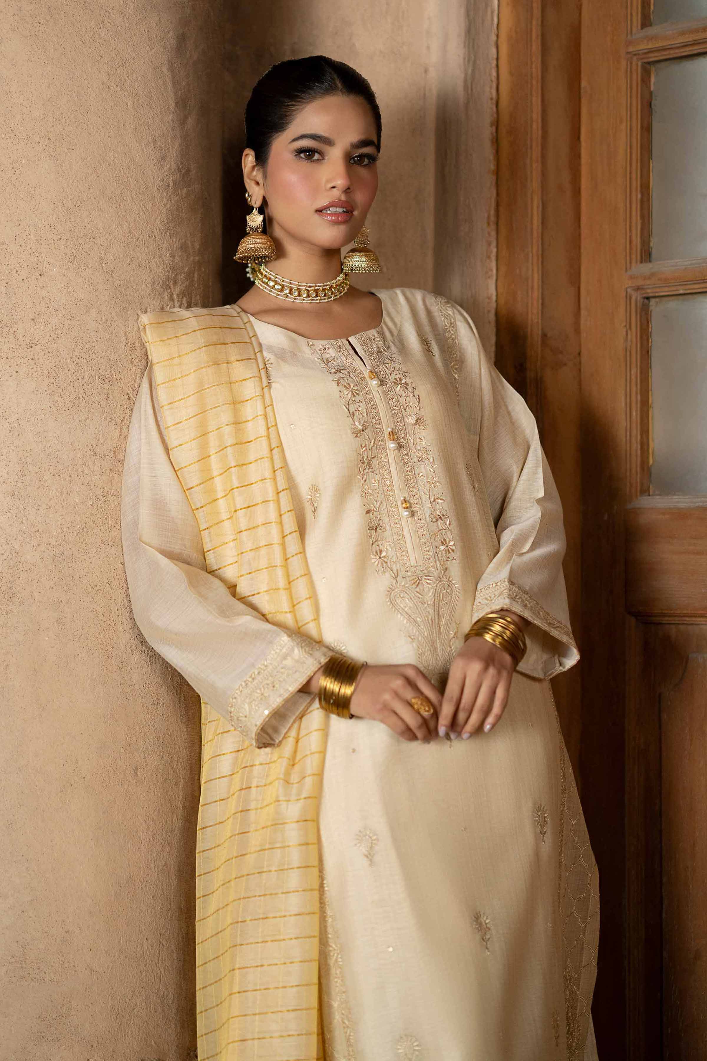 NishatUK - Skin Embroidered Cotton 3-piece ready to wear Suit