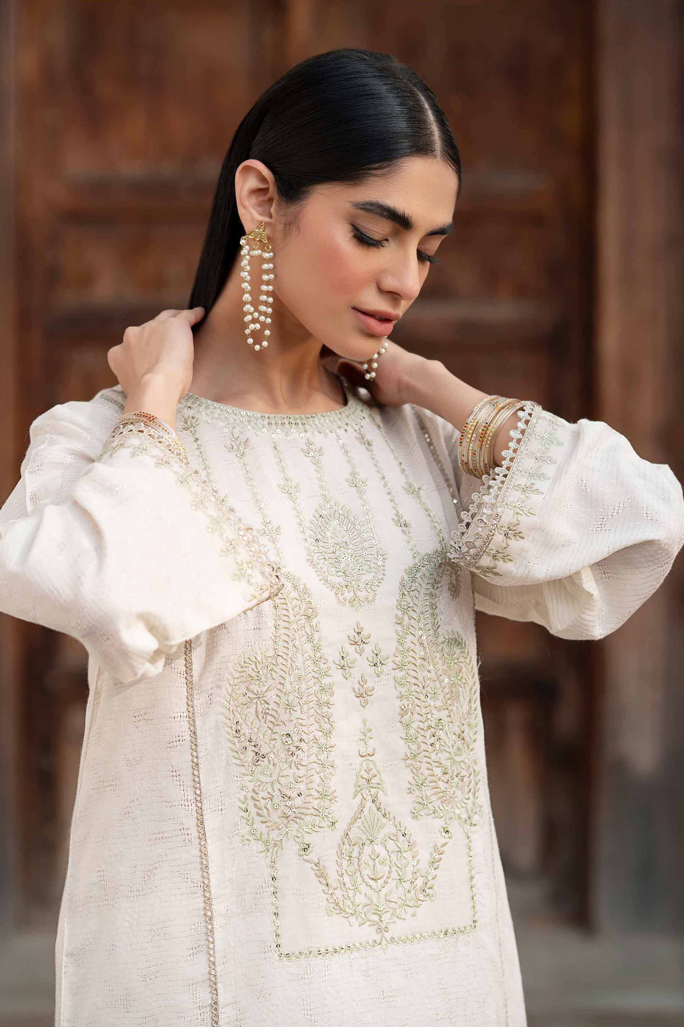 NishatUK - White Embroidered Jacquard 2-piece ready to wear Dress