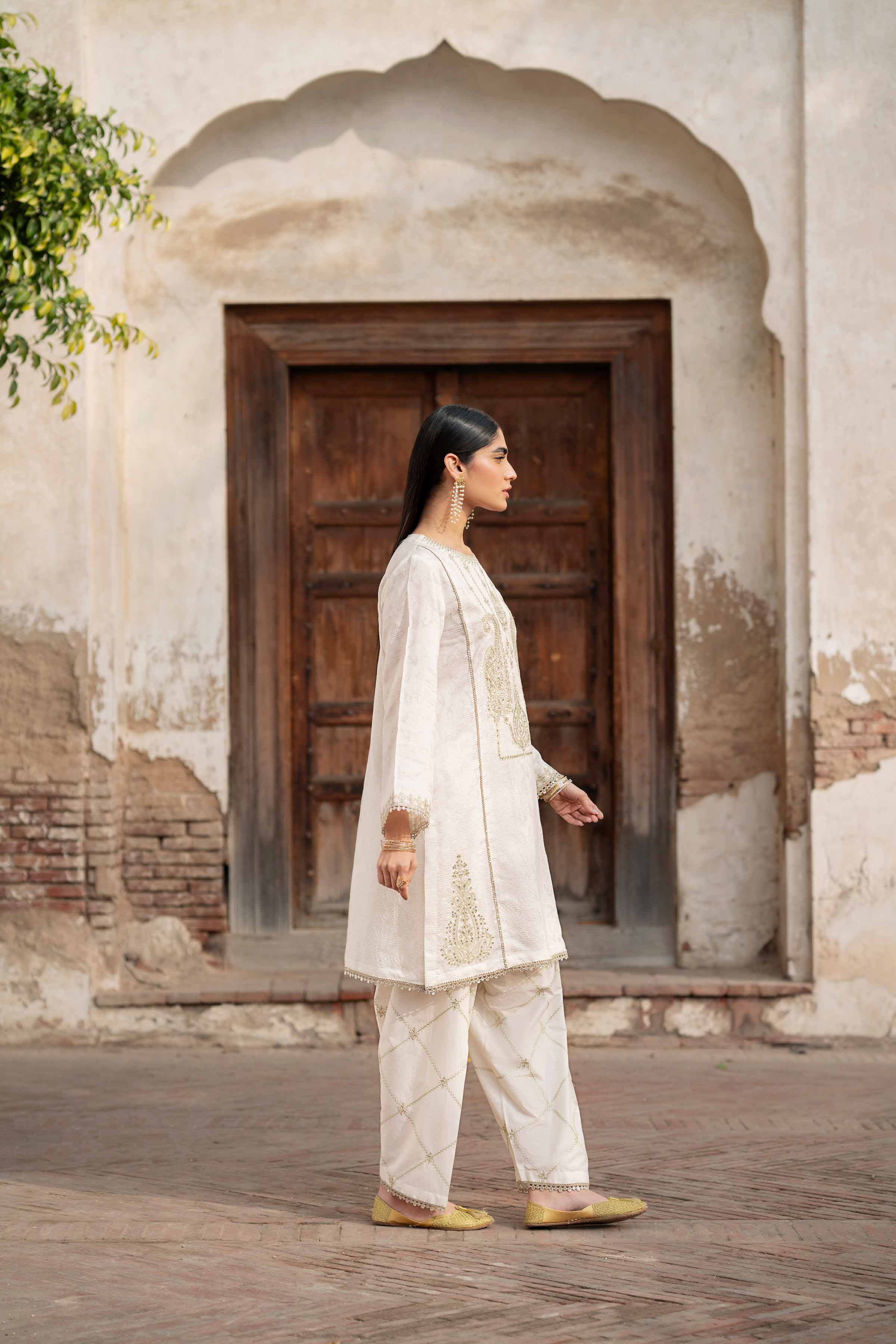 NishatUK - White Embroidered Jacquard 2-piece ready to wear Dress