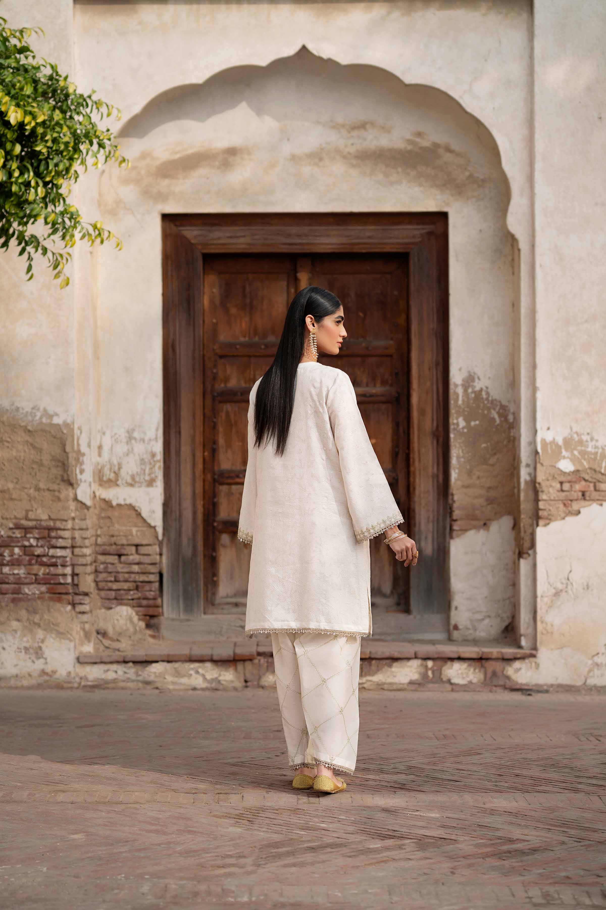 NishatUK - White Embroidered Jacquard 2-piece ready to wear Dress