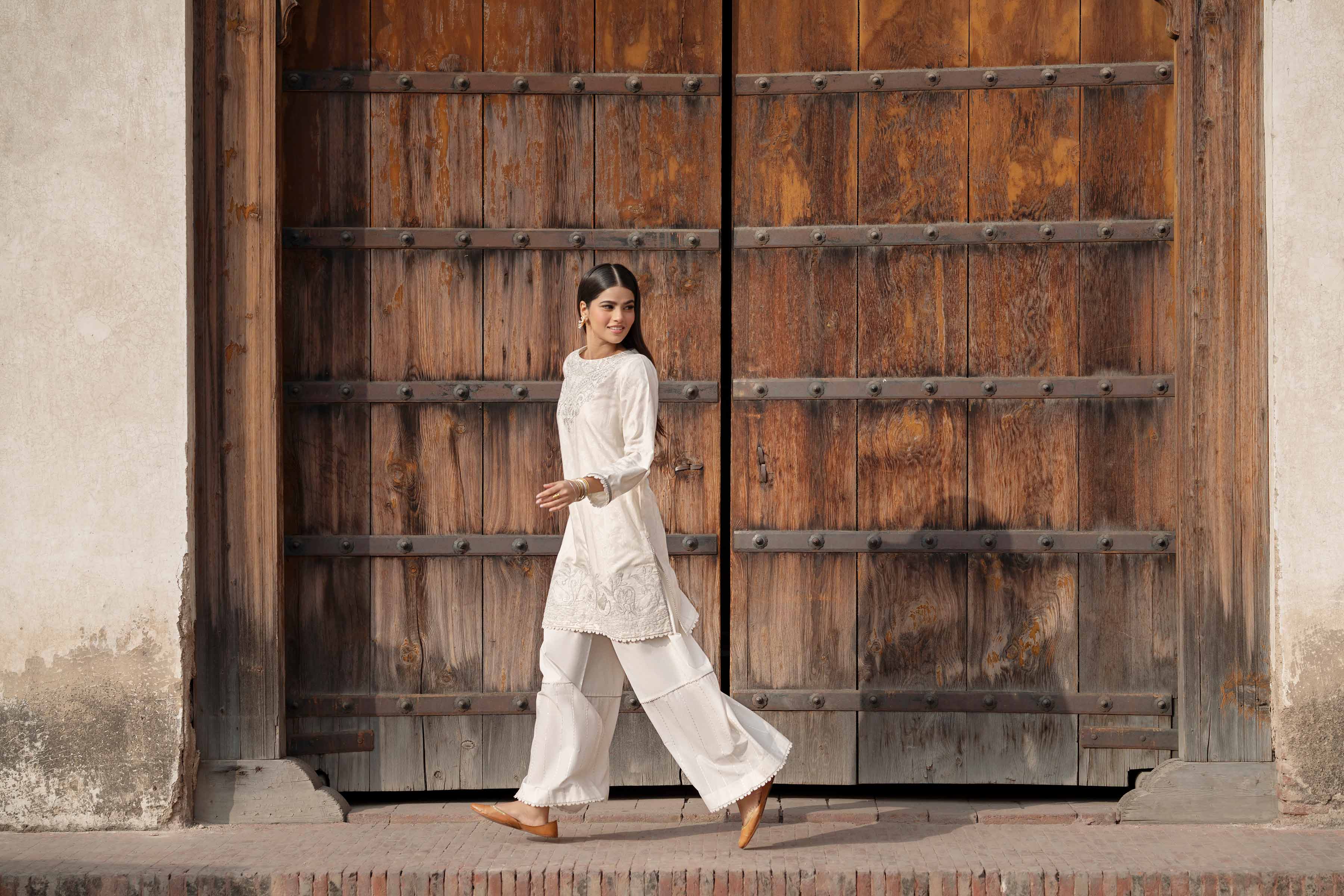 NishatUK - Off White Embroidered Jacquard 2-piece ready to wear Dress