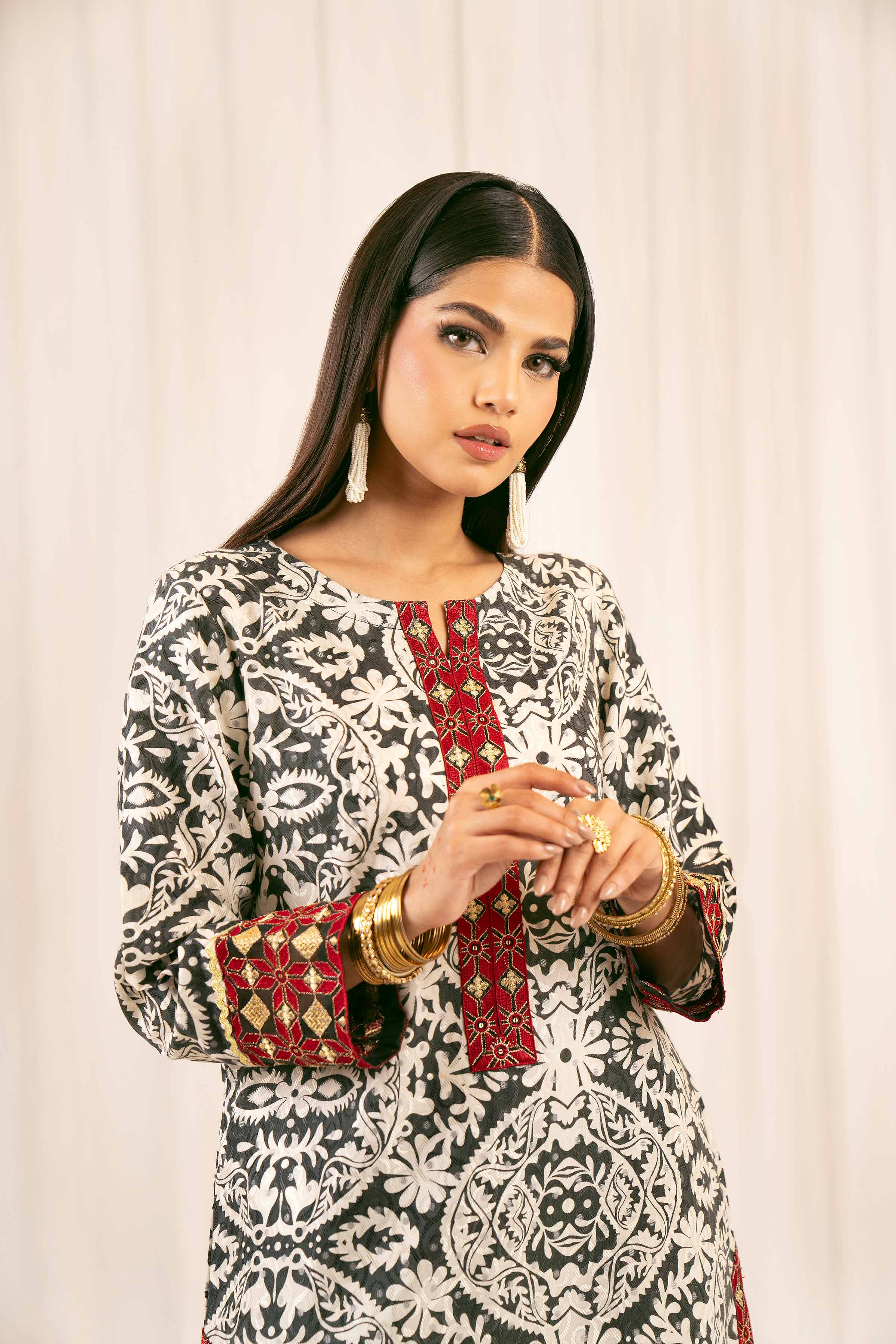 NishatUK - Multi Embroidered Jacquard 2-piece ready to wear Dress