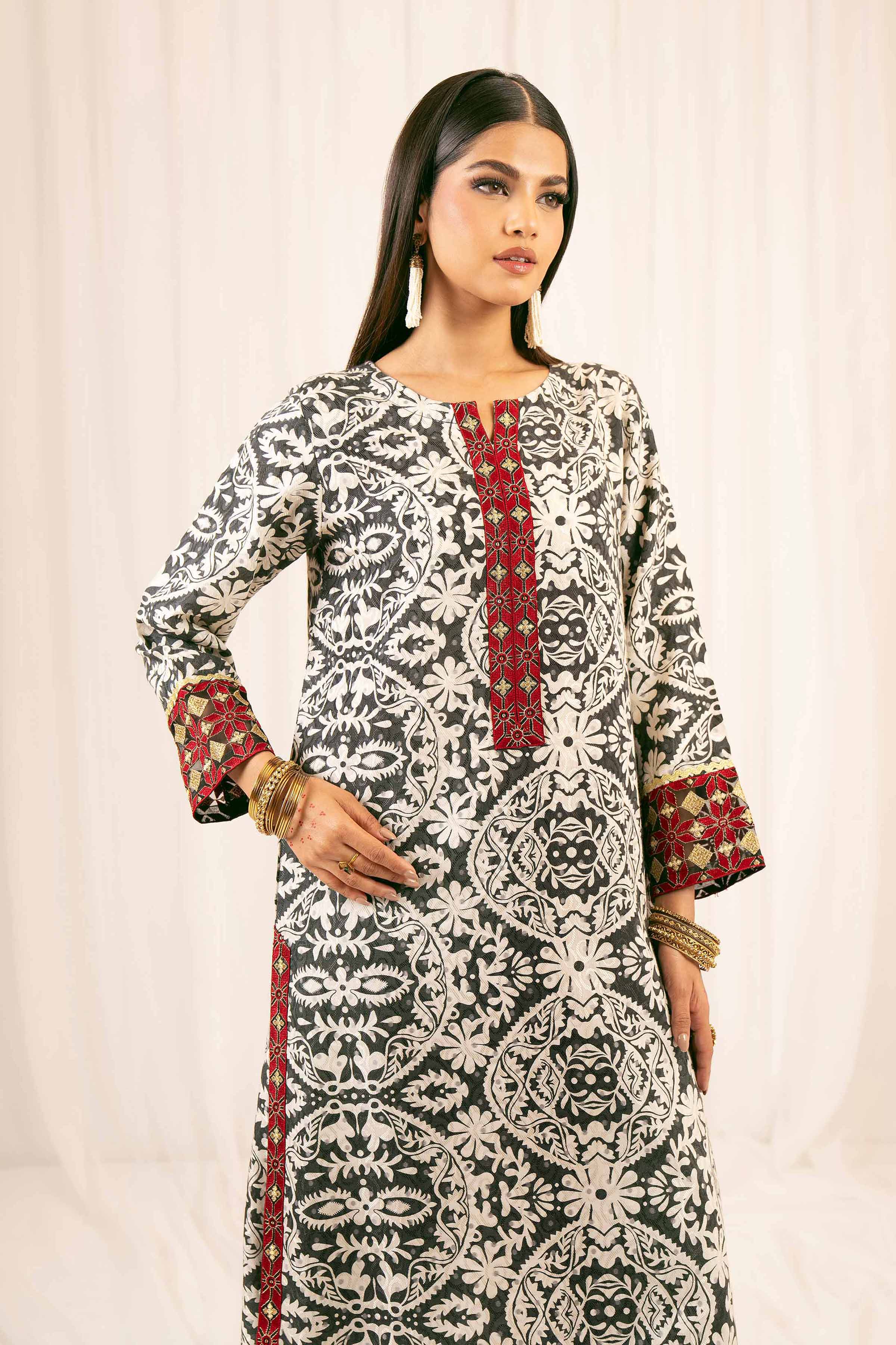 NishatUK - Multi Embroidered Jacquard 2-piece ready to wear Dress