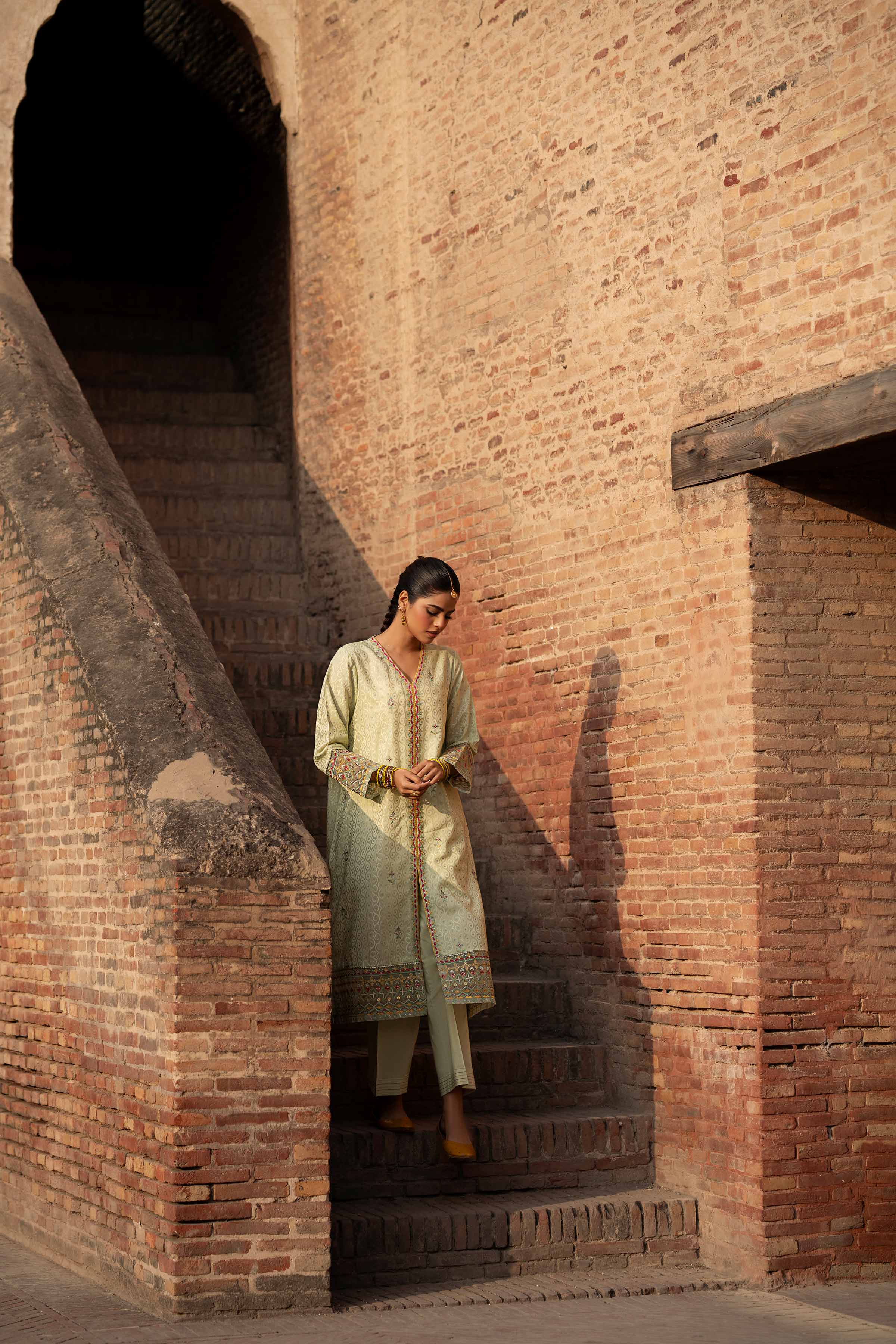 NishatUK - Green Embroidered Jacquard 2-piece ready to wear Dress