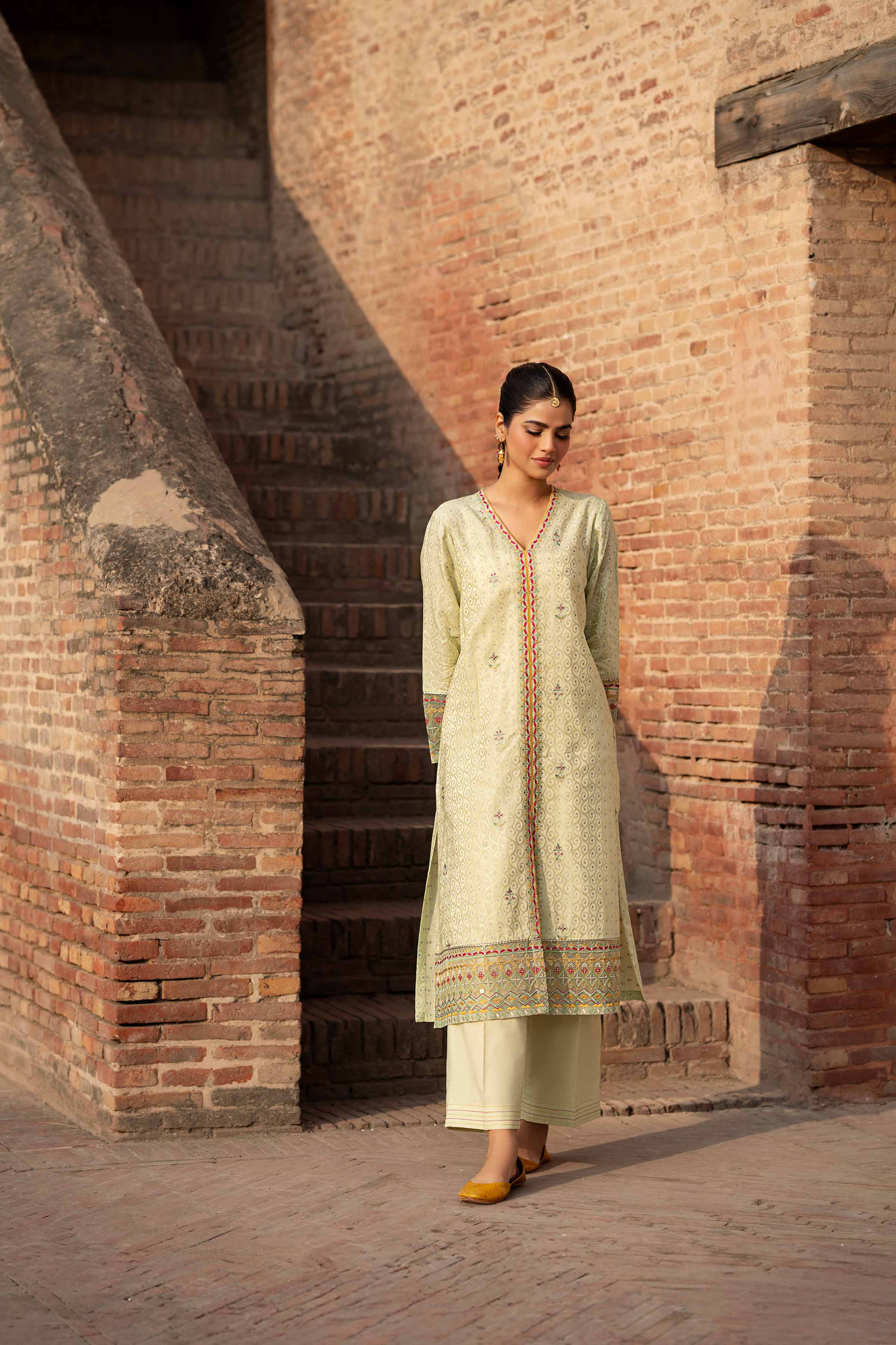 NishatUK - Green Embroidered Jacquard 2-piece ready to wear Dress