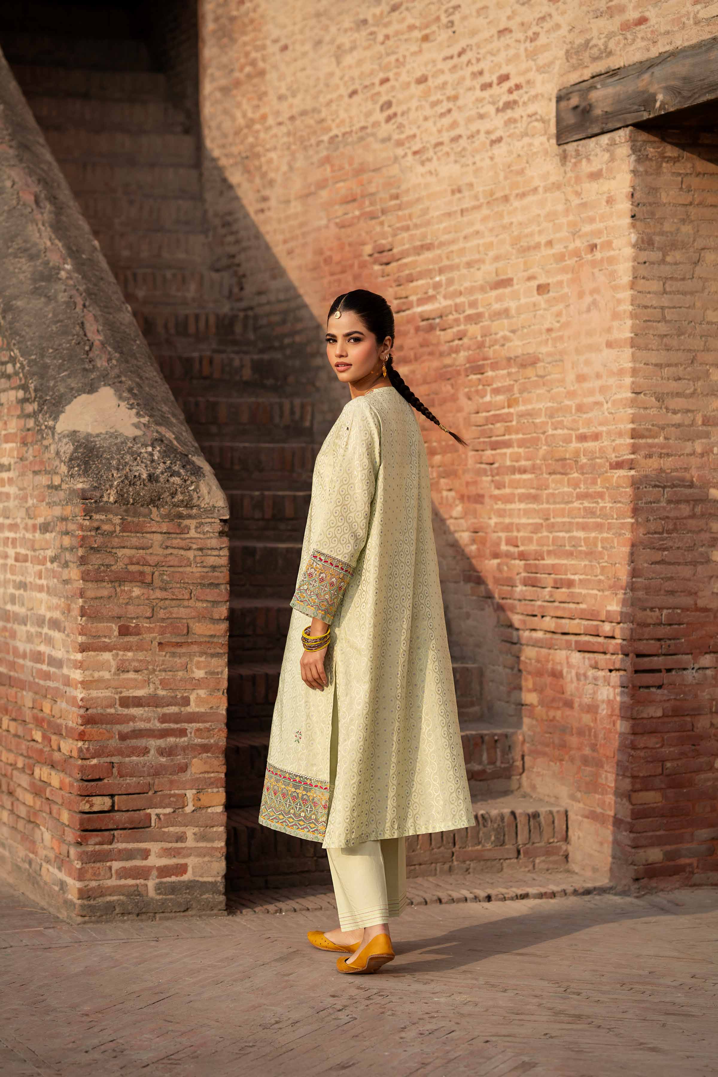 NishatUK - Green Embroidered Jacquard 2-piece ready to wear Dress