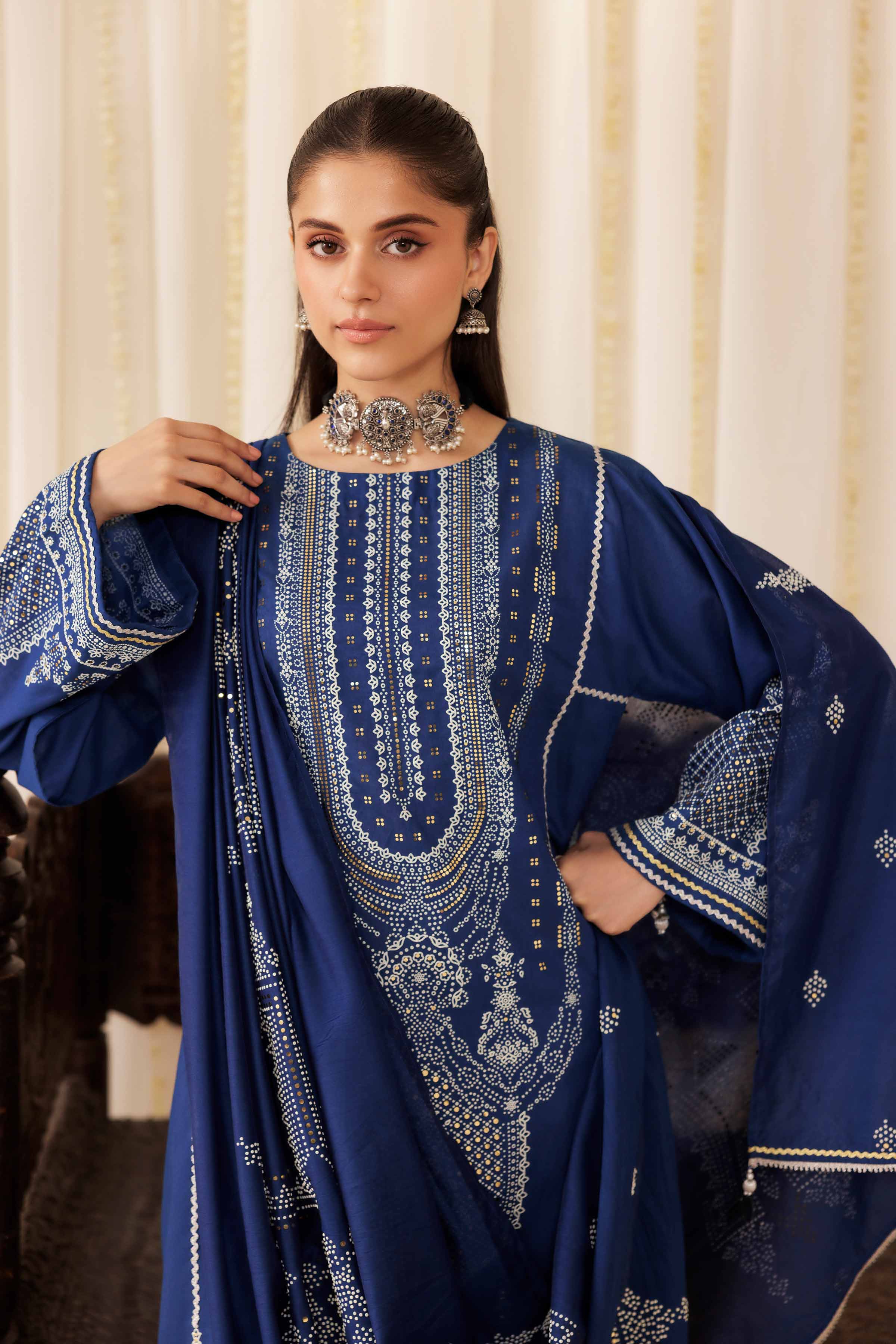 NishatUK - Blue Solids Mukesh 3-piece ready to wear Suit