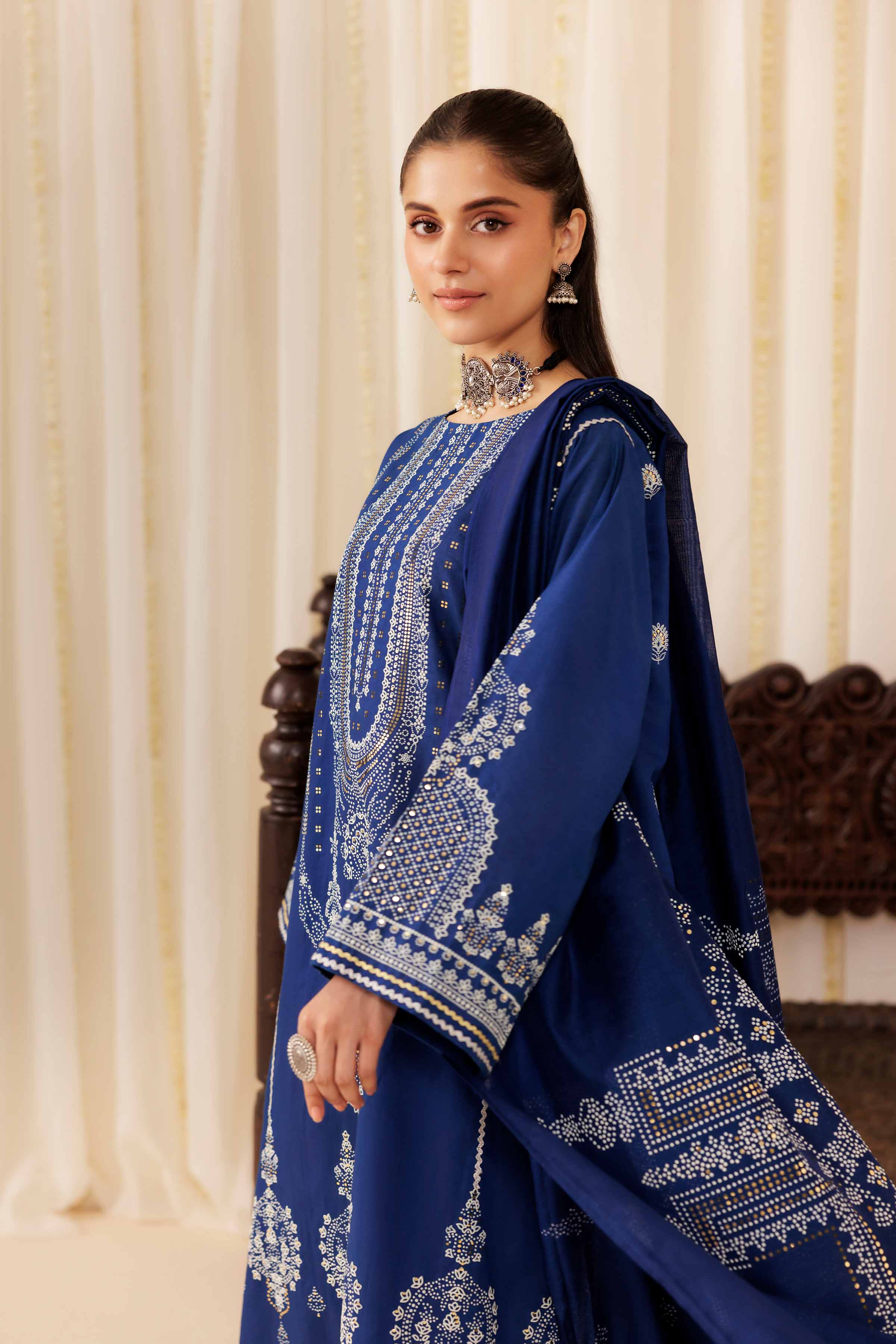 NishatUK - Blue Solids Mukesh 3-piece ready to wear Suit