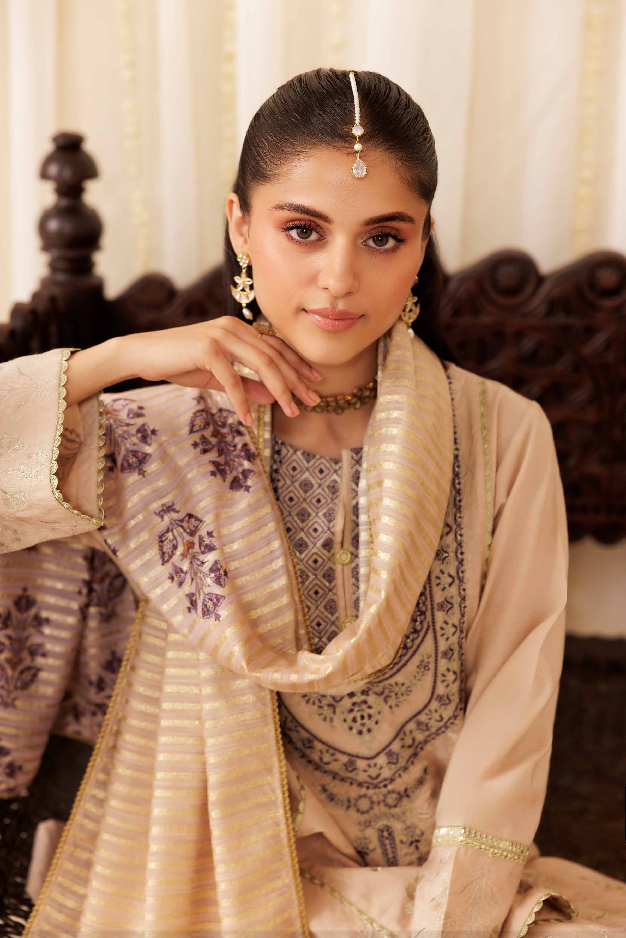 Nishat UK - Pink Embroidered Cotton 3 Pieces ready to wear Suit