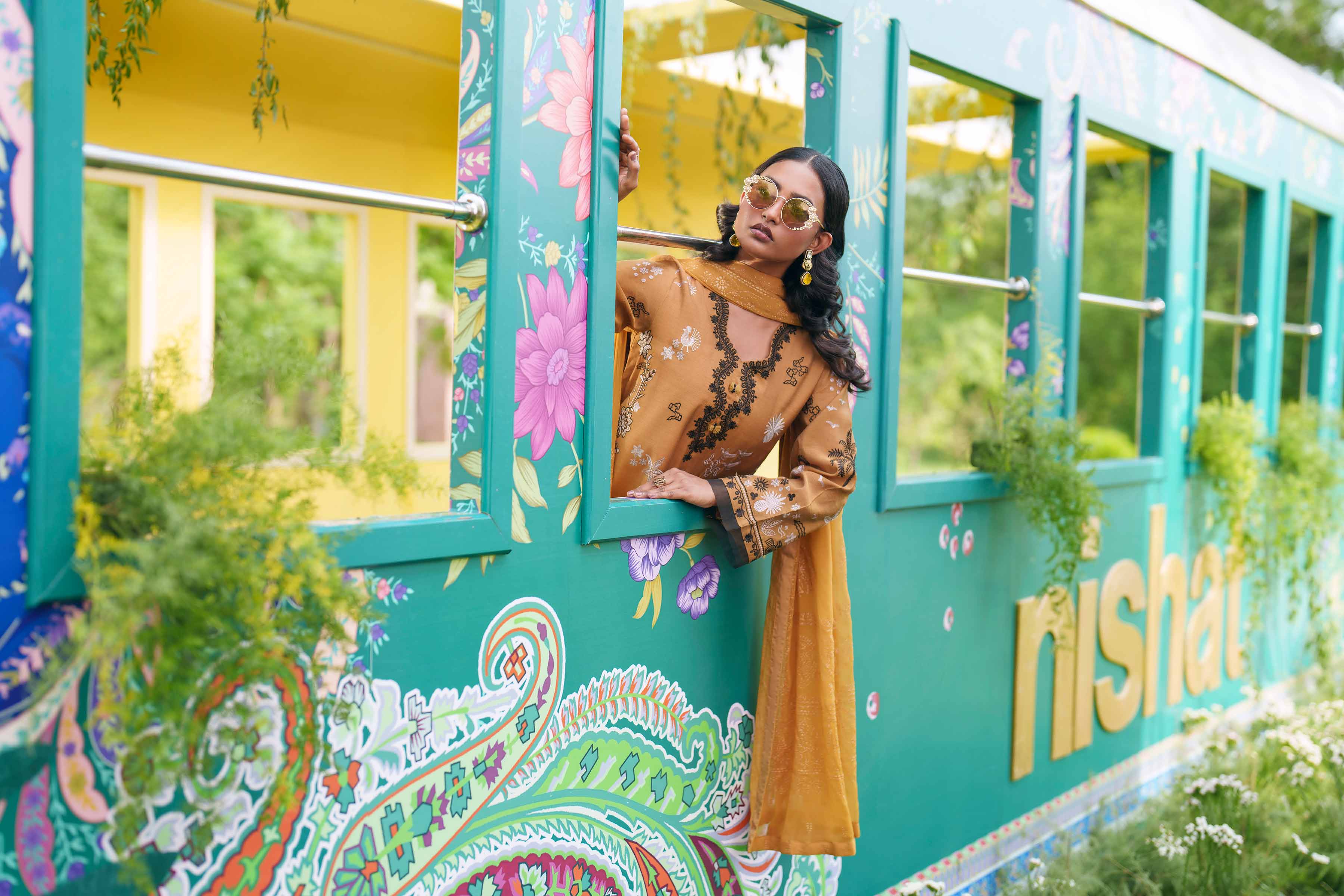 Nishat UK - Yellow Embroidered Cotton 3 Pieces Ready To Wear Suit