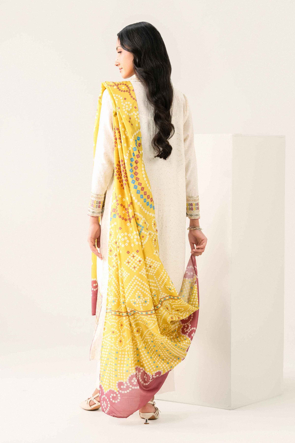 Nishat UK - Off White Embroidered Monar 3 Pieces ready to wear Suit