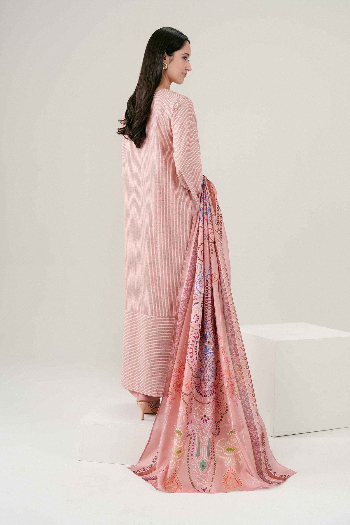 Nishat UK - Pink Embroidered Monar Sequence 3 Pieces ready to wear Suit