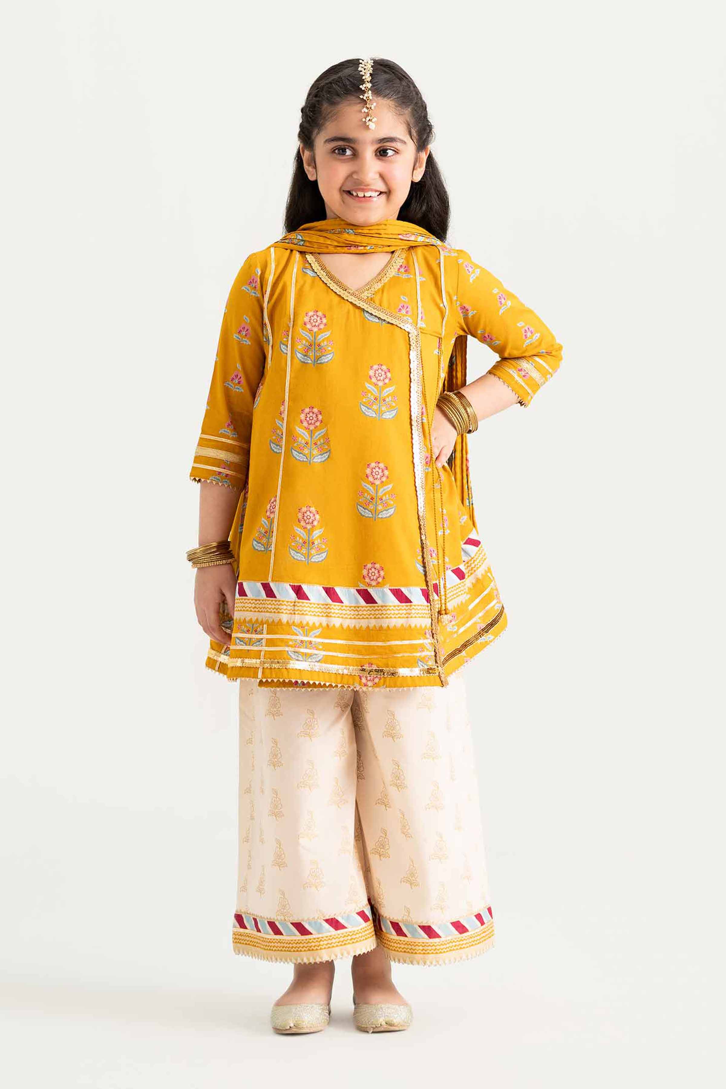 NishatUK - Mustard Printed Lawn 3-piece ready to wear Suit
