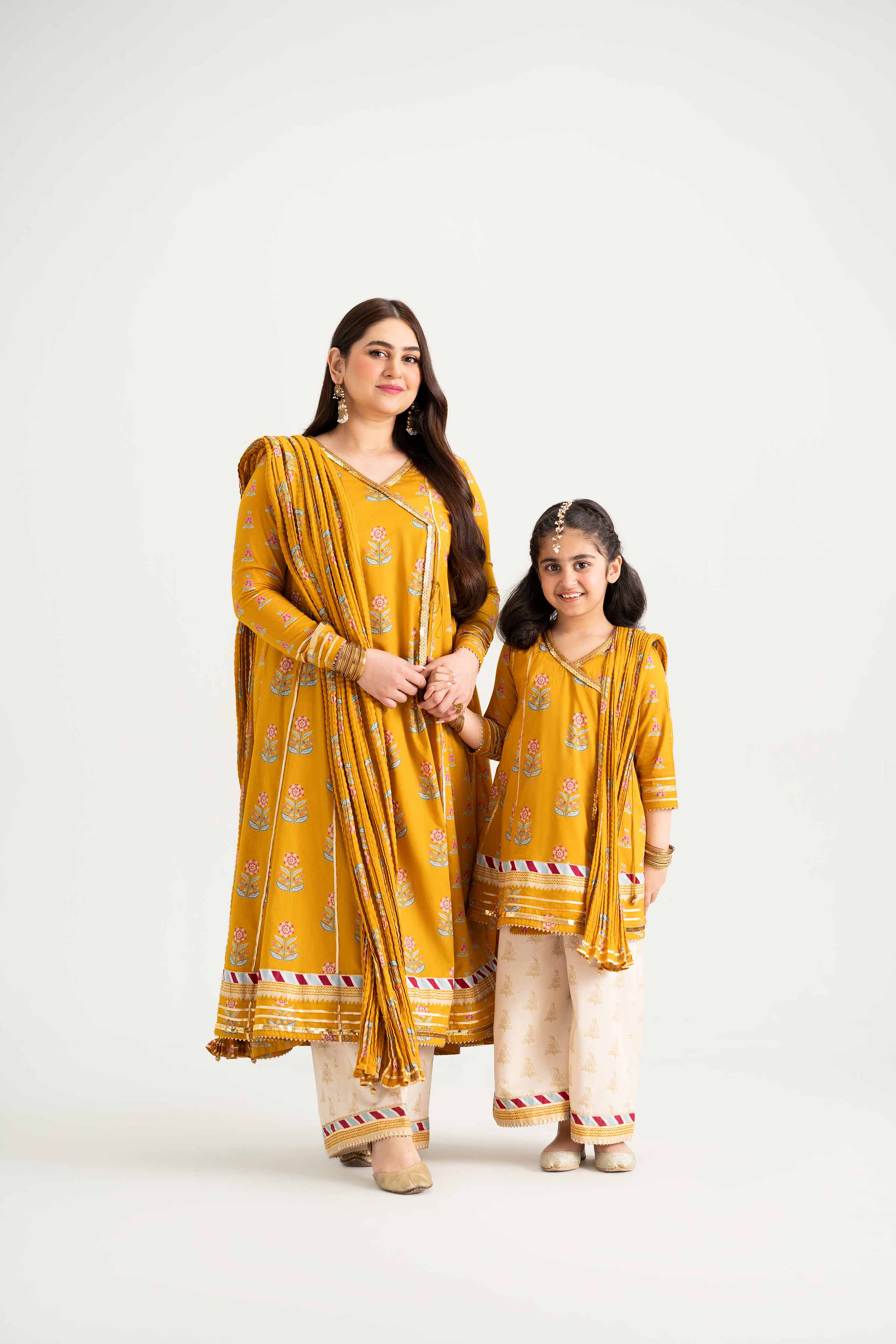 NishatUK - Mustard Printed Lawn 3-piece ready to wear Suit