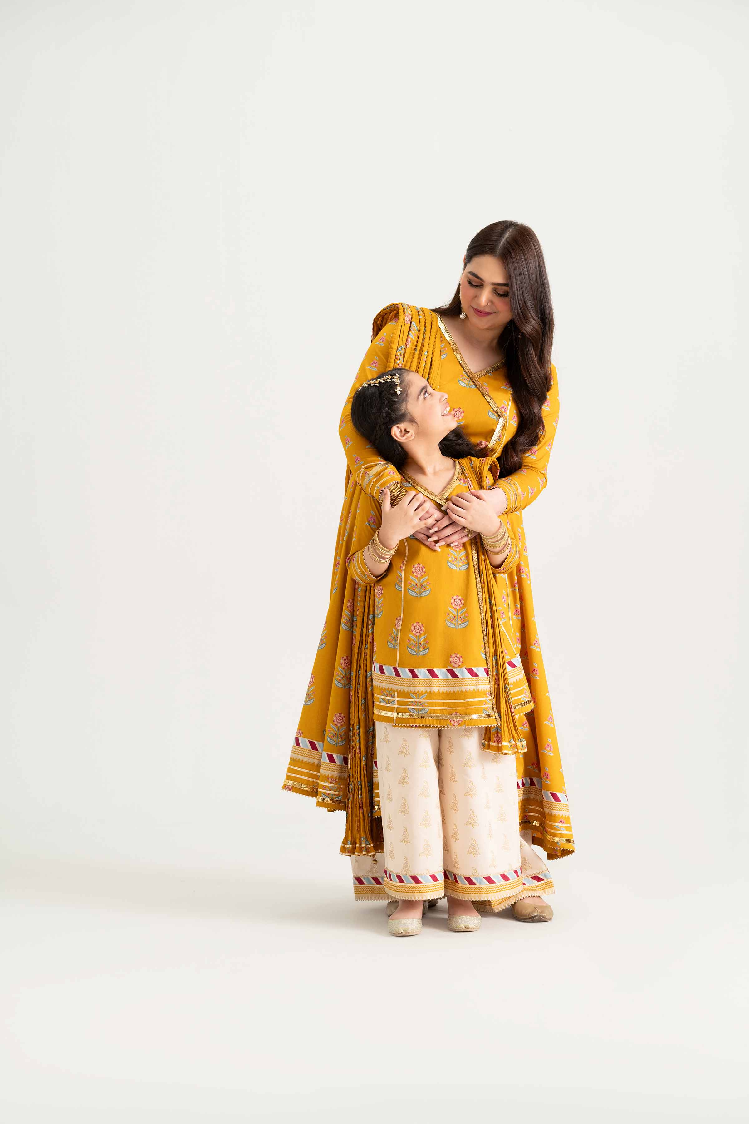 NishatUK - Mustard Printed Lawn 3-piece ready to wear Suit