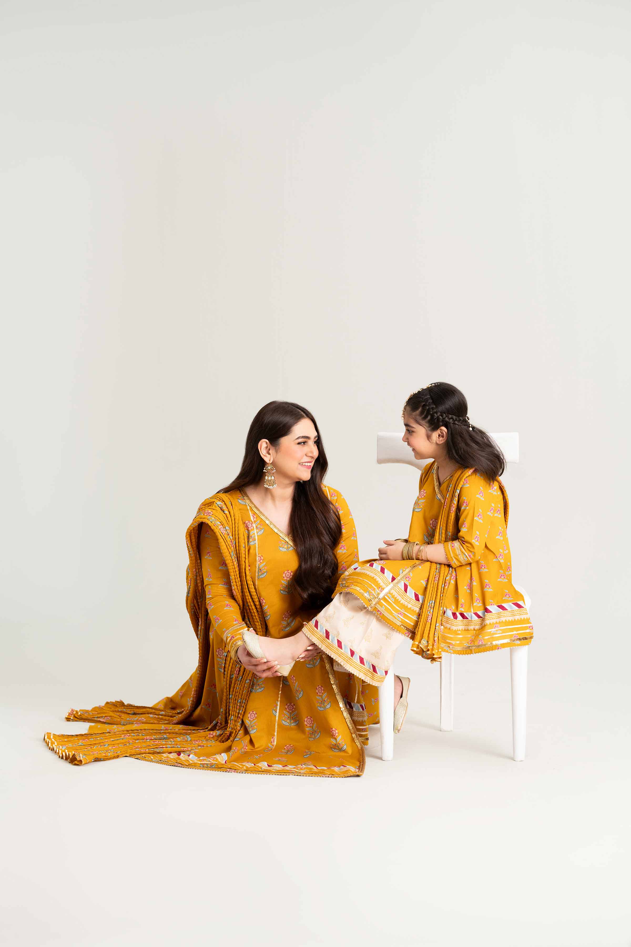 NishatUK - Mustard Printed Lawn 3-piece ready to wear Suit
