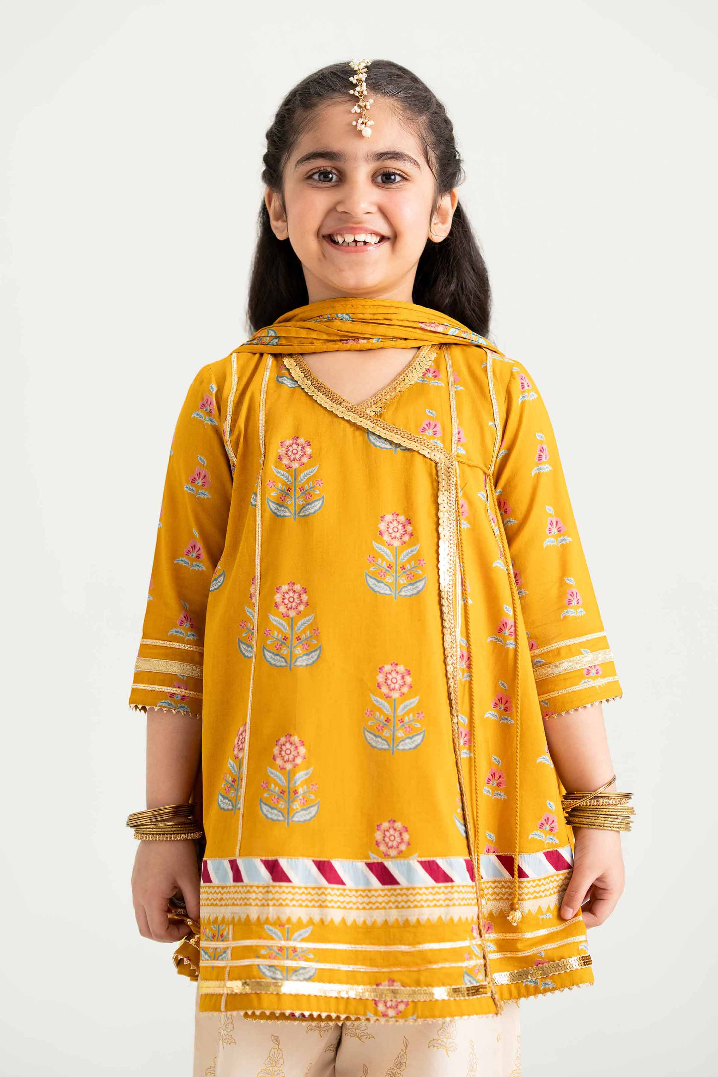 NishatUK - Mustard Printed Lawn 3-piece ready to wear Suit