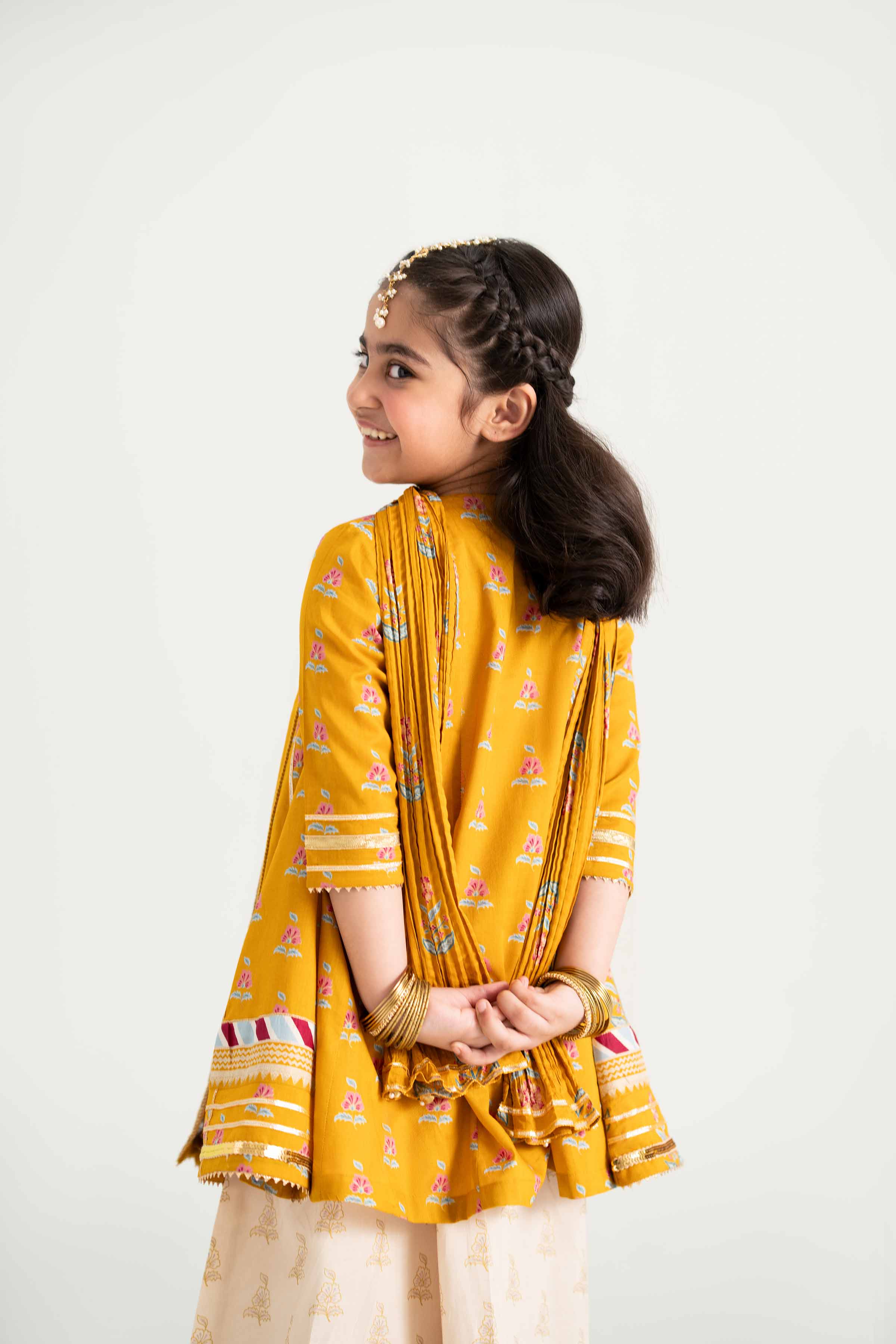 NishatUK - Mustard Printed Lawn 3-piece ready to wear Suit