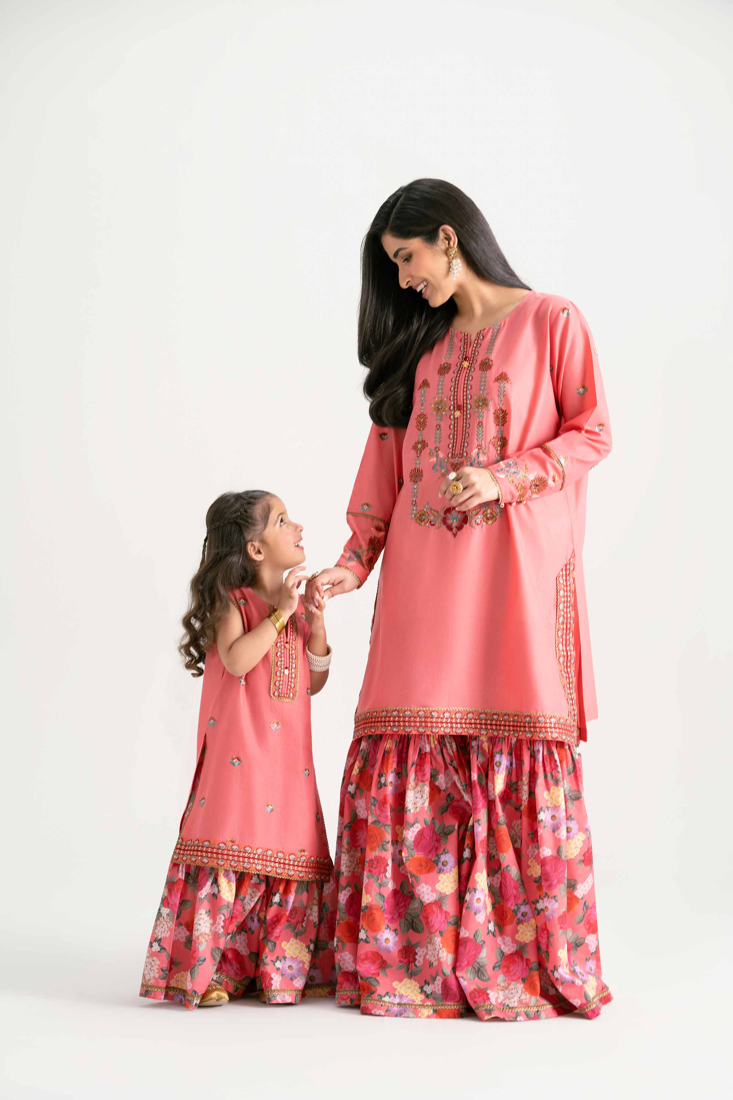 NishatUK - Coral Embroidered  Lawn 2-piece ready to wear Dress