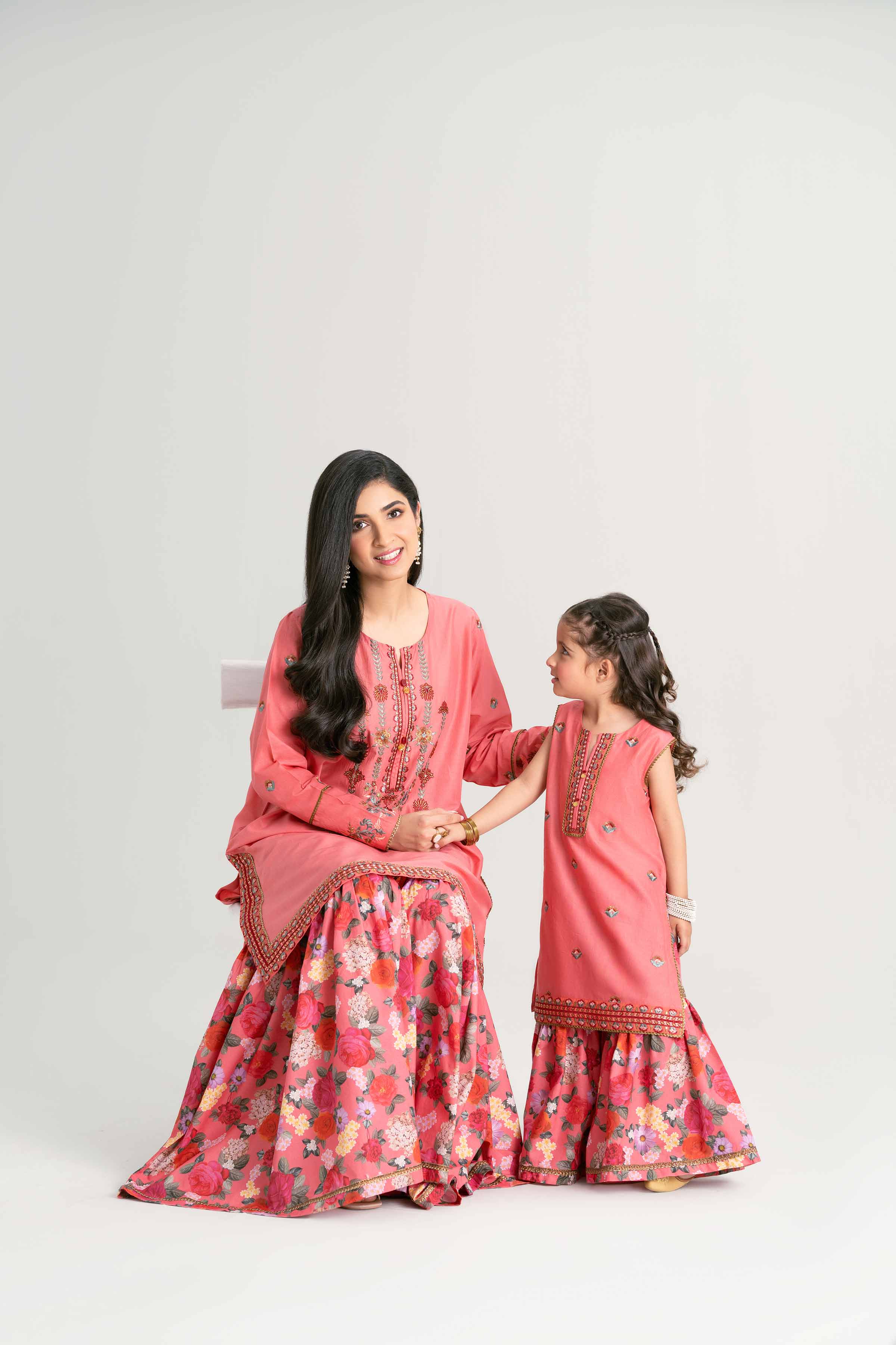 NishatUK - Coral Embroidered  Lawn 2-piece ready to wear Dress