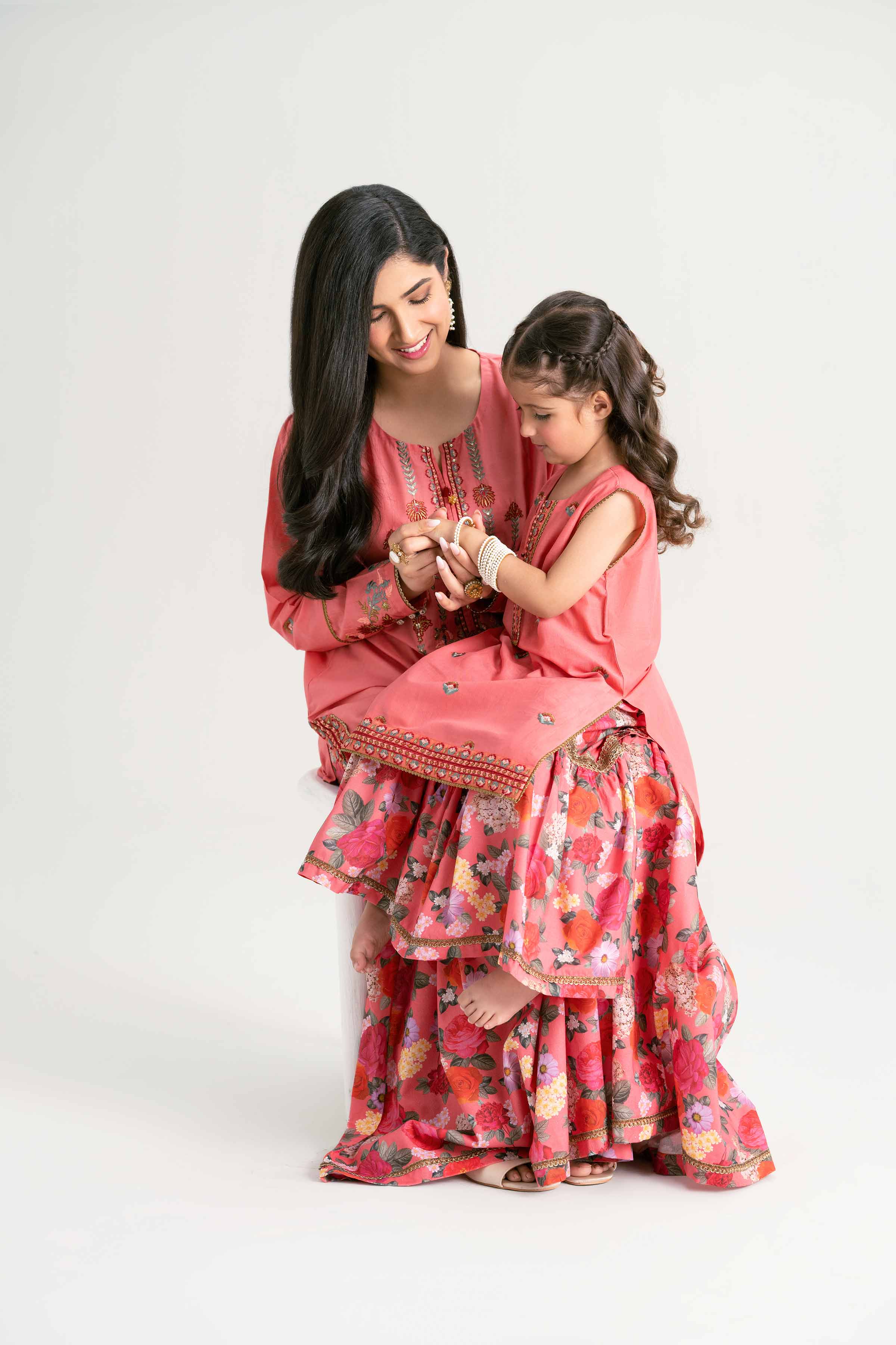 NishatUK - Coral Embroidered  Lawn 2-piece ready to wear Dress