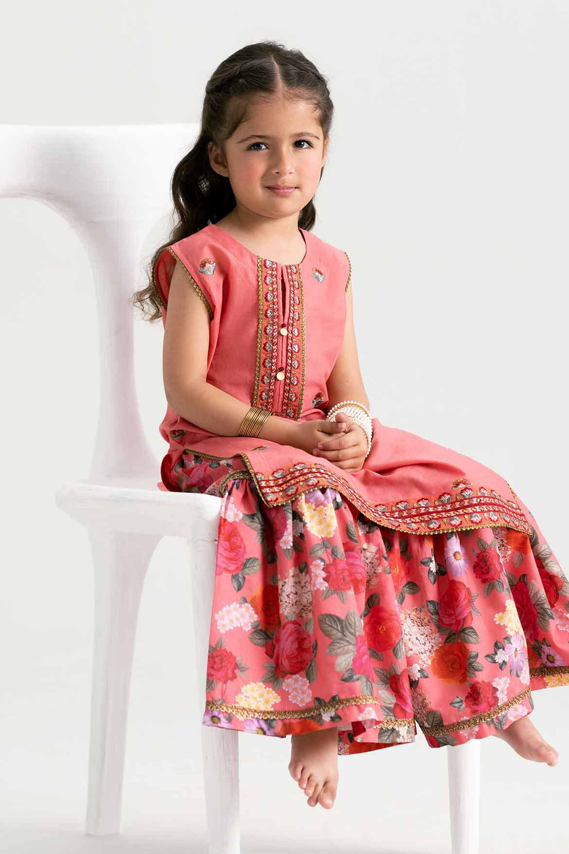 NishatUK - Coral Embroidered  Lawn 2-piece ready to wear Dress