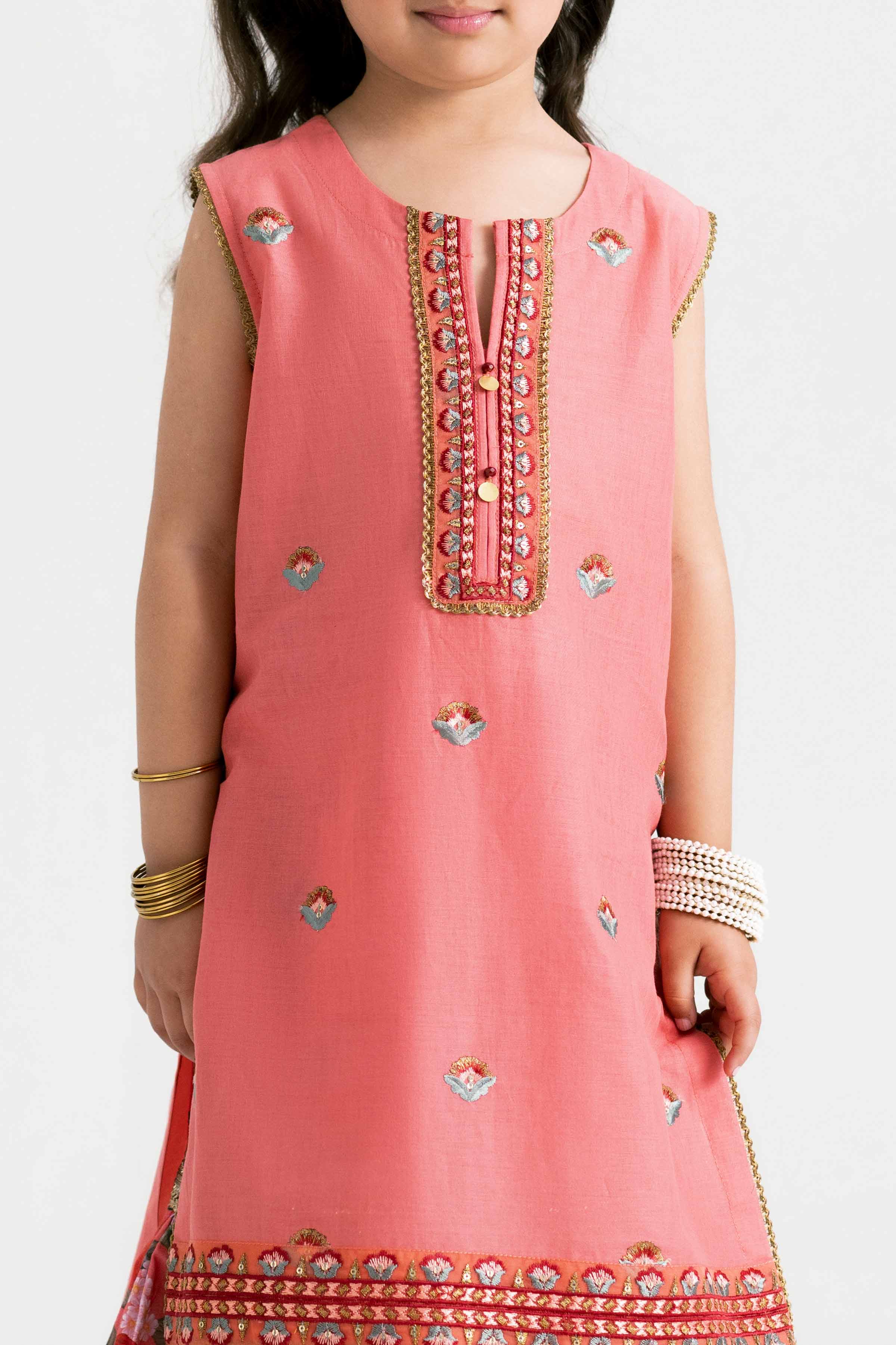 NishatUK - Coral Embroidered  Lawn 2-piece ready to wear Dress