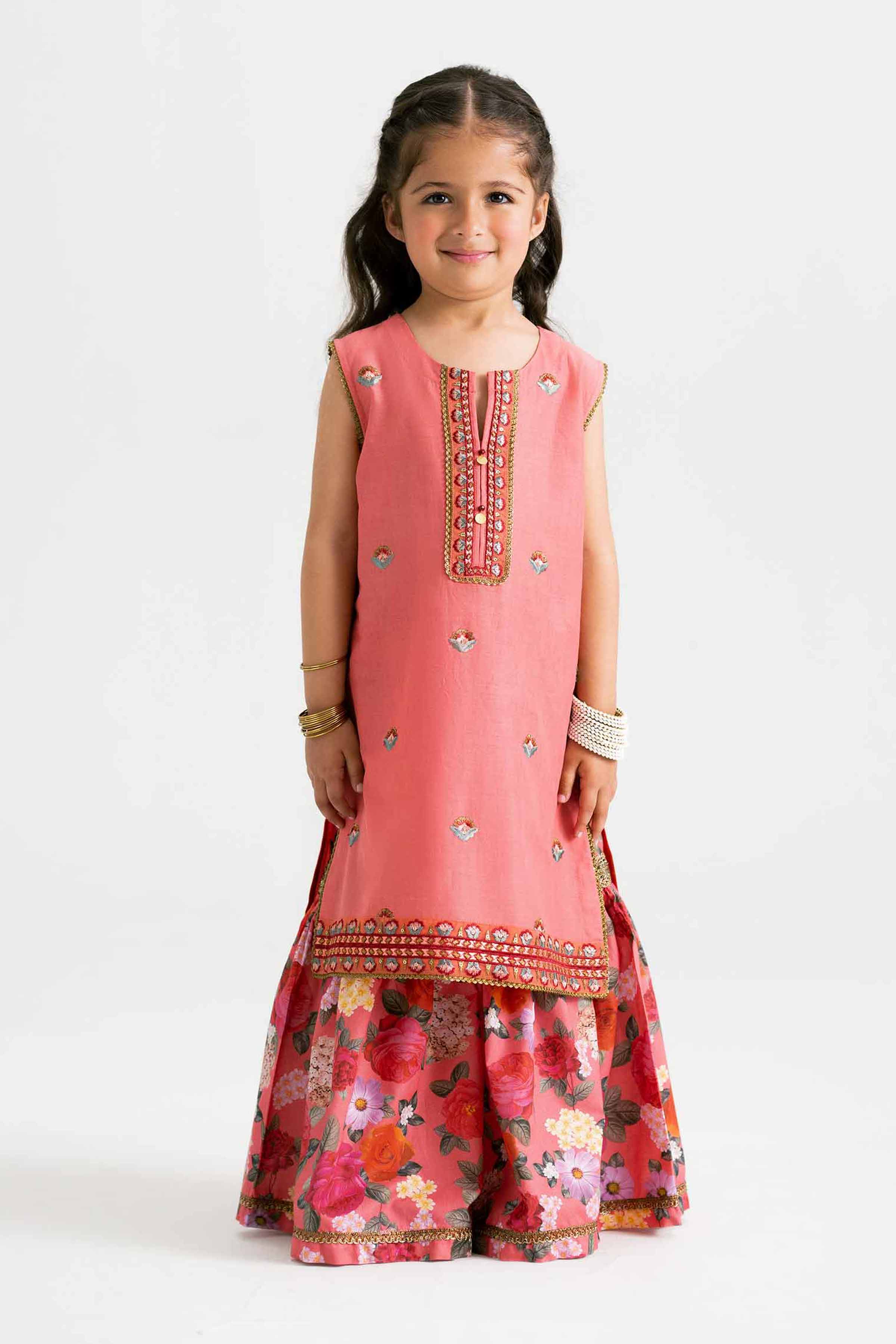 NishatUK - Coral Embroidered  Lawn 2-piece ready to wear Dress