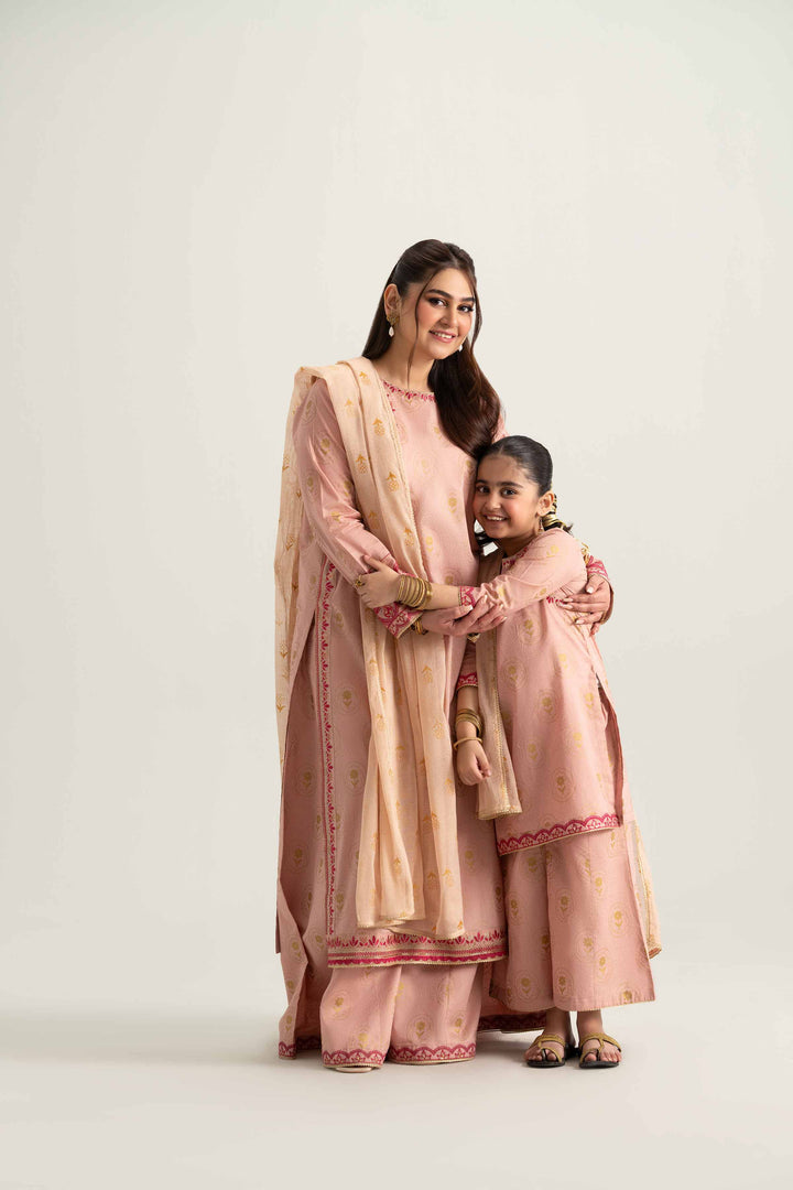 NishatUK - Pink Embroidered  Lawn 3-piece ready to wear Suit