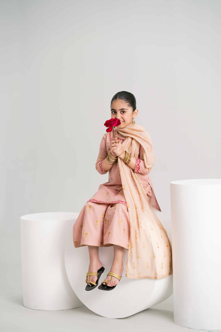 NishatUK - Pink Embroidered  Lawn 3-piece ready to wear Suit