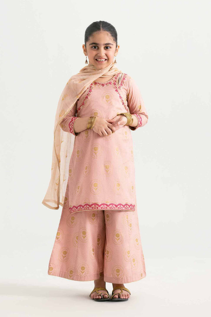 NishatUK - Pink Embroidered  Lawn 3-piece ready to wear Suit