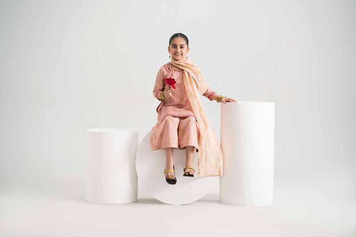 NishatUK - Pink Embroidered  Lawn 3-piece ready to wear Suit