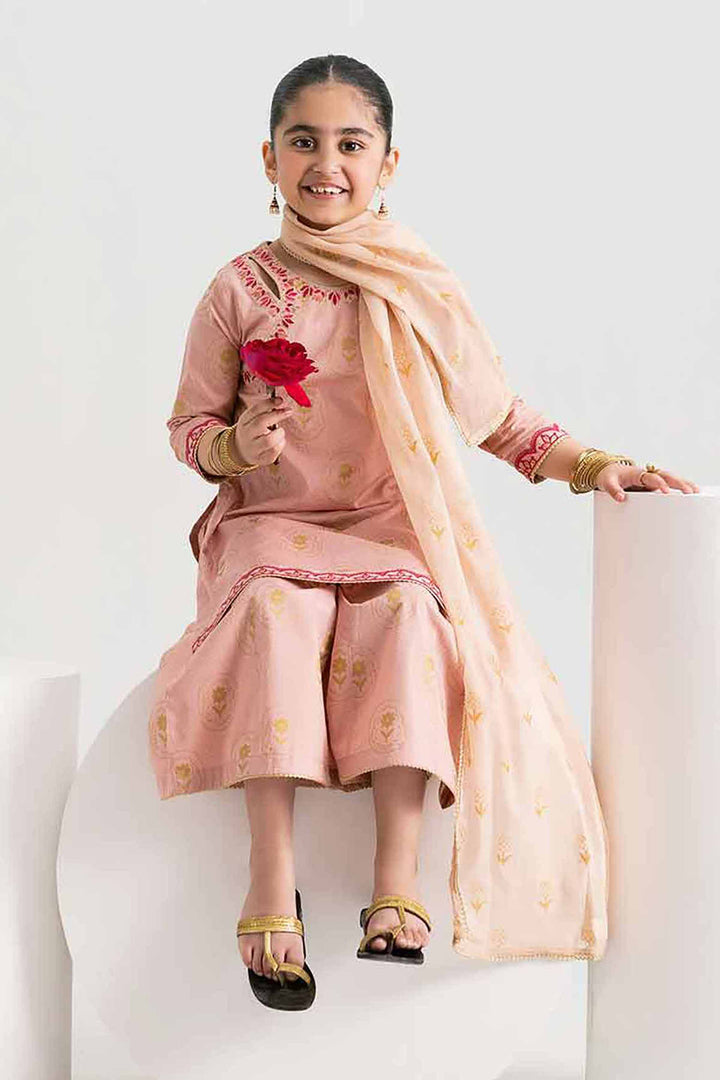 NishatUK - Pink Embroidered  Lawn 3-piece ready to wear Suit