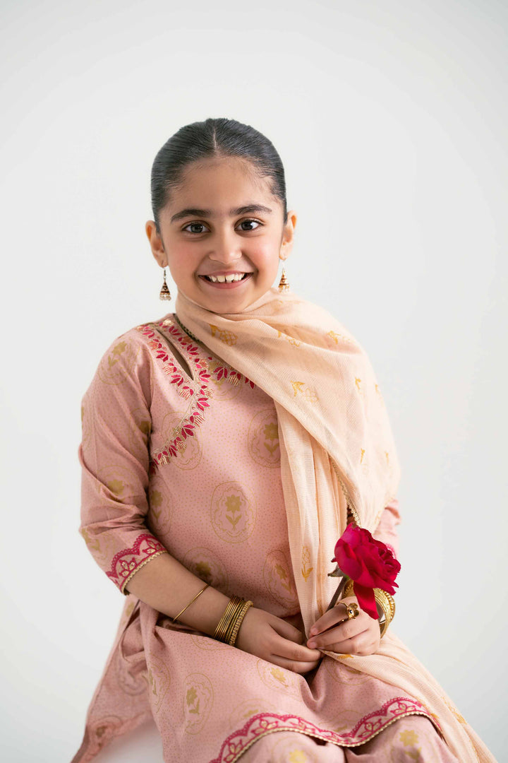 NishatUK - Pink Embroidered  Lawn 3-piece ready to wear Suit