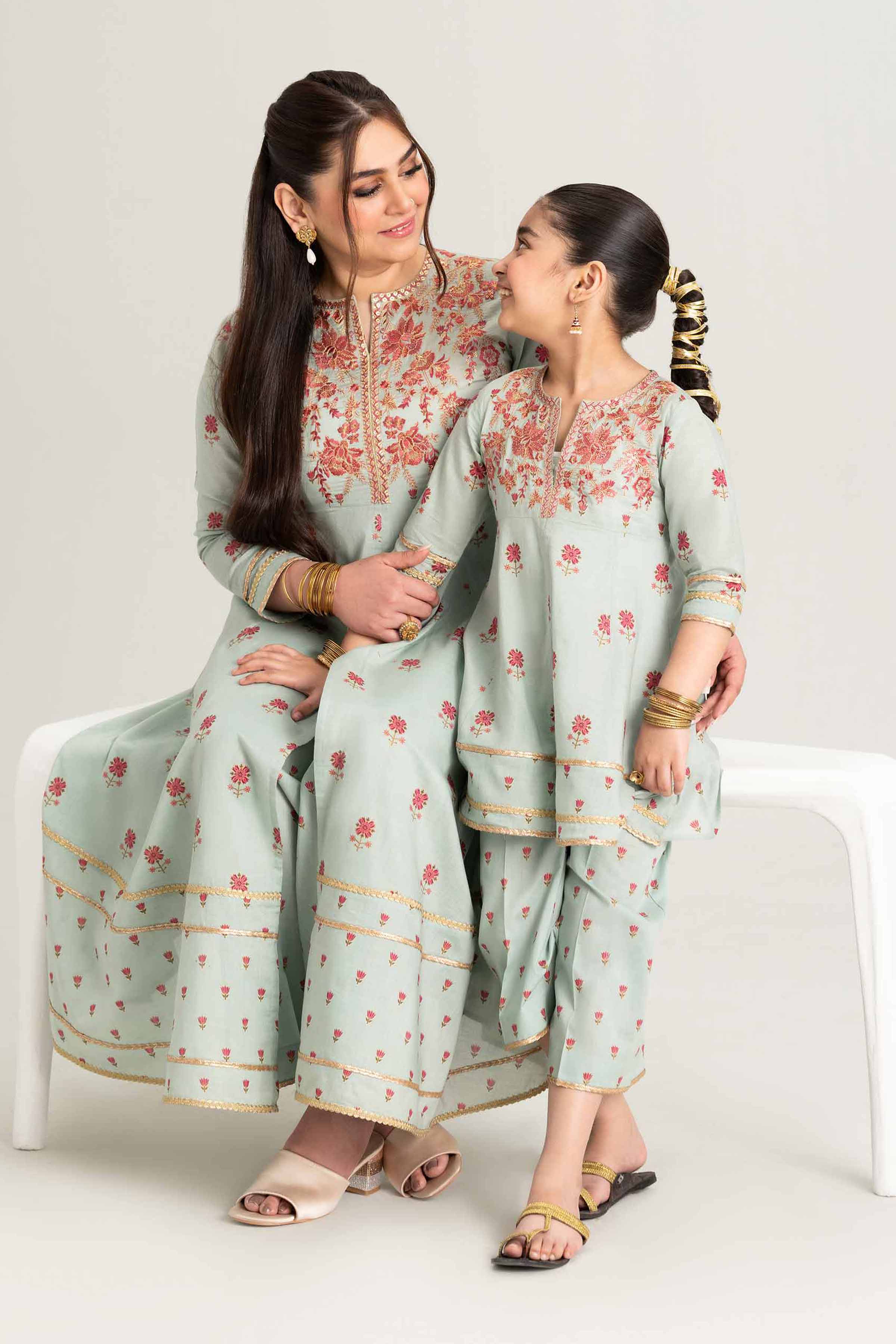 NishatUK - Aqua Embroidered  Lawn 2-piece ready to wear Dress