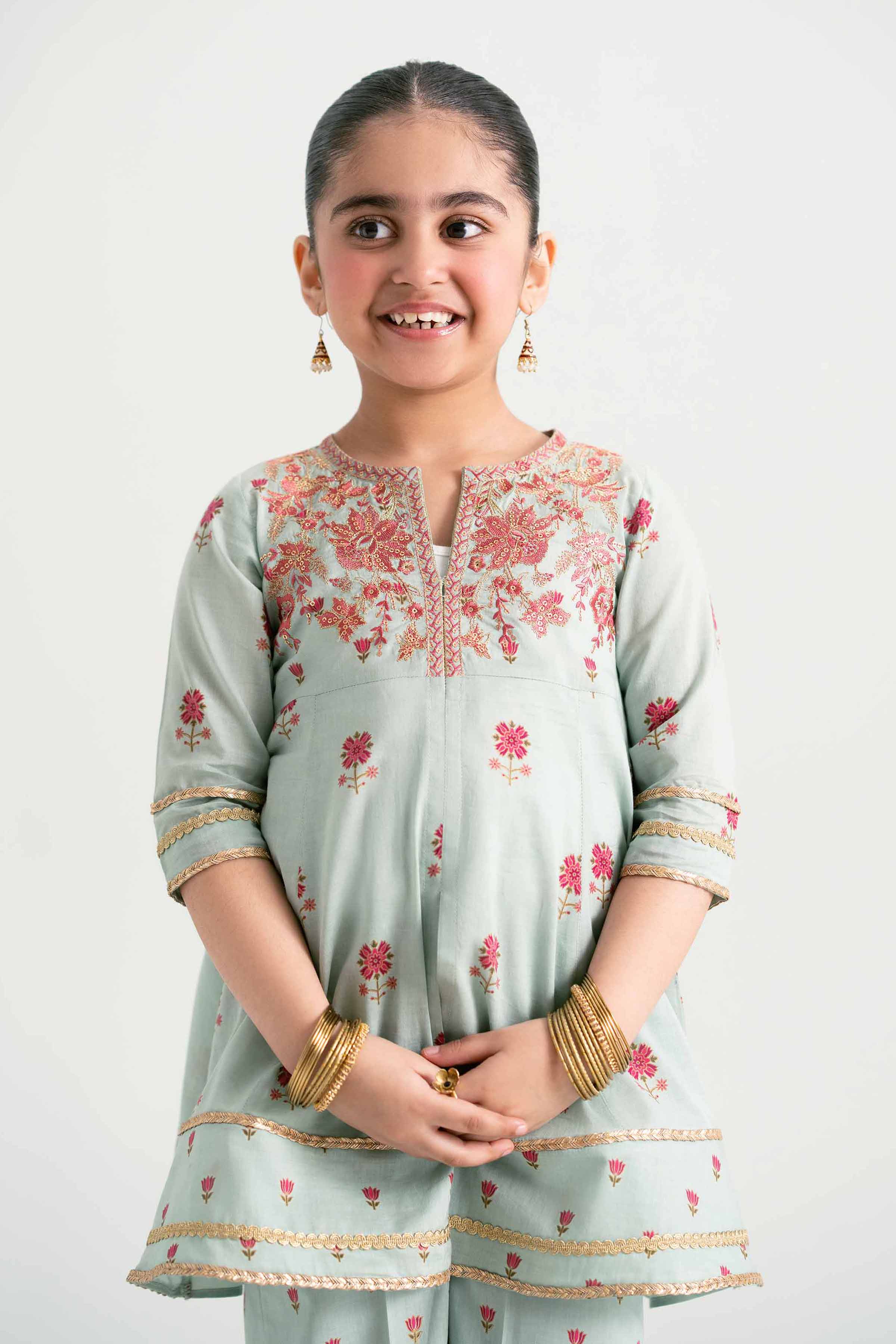 NishatUK - Aqua Embroidered  Lawn 2-piece ready to wear Dress