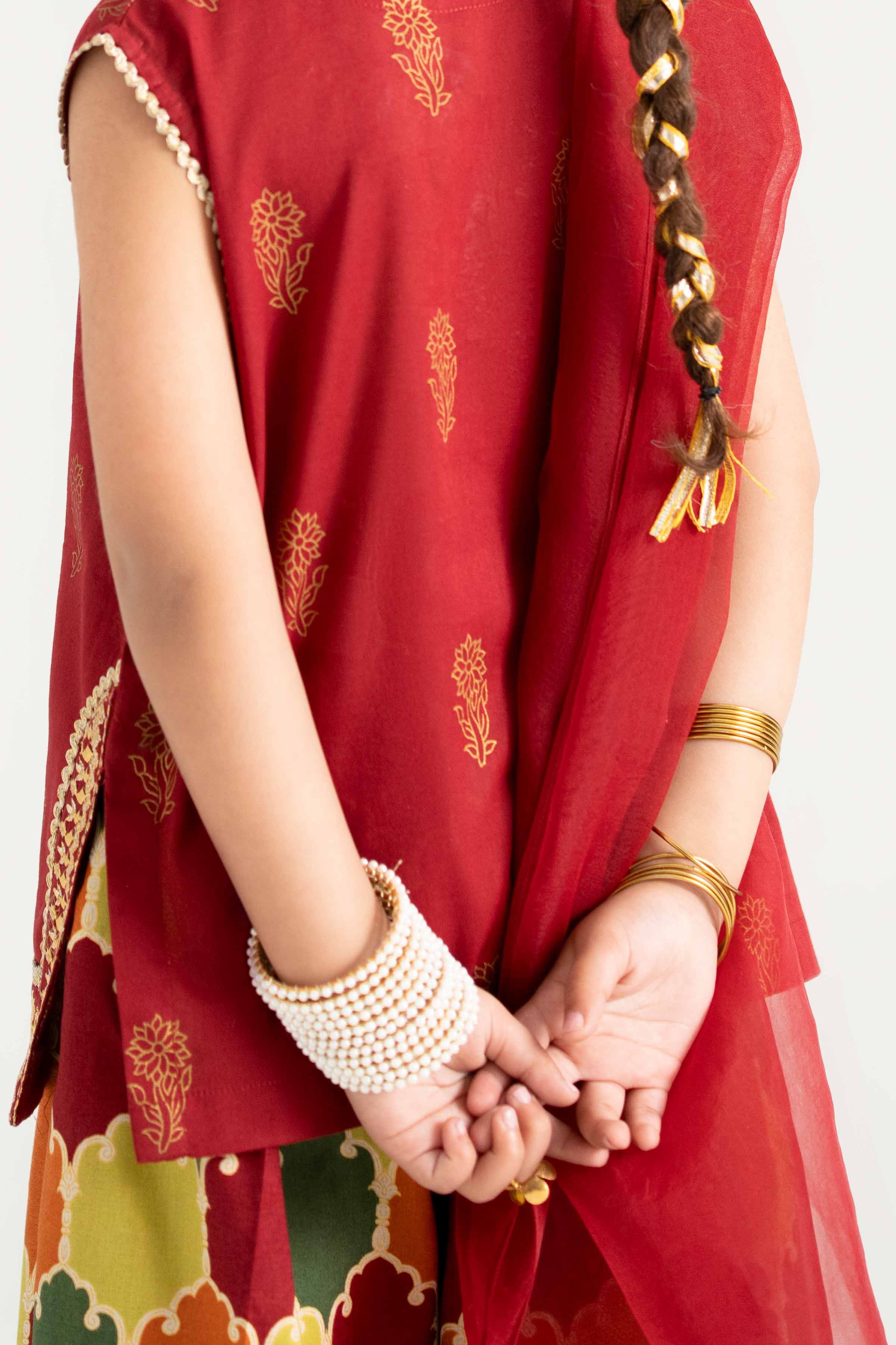 NishatUK - Maroon Embroidered  Lawn 3-piece ready to wear Suit