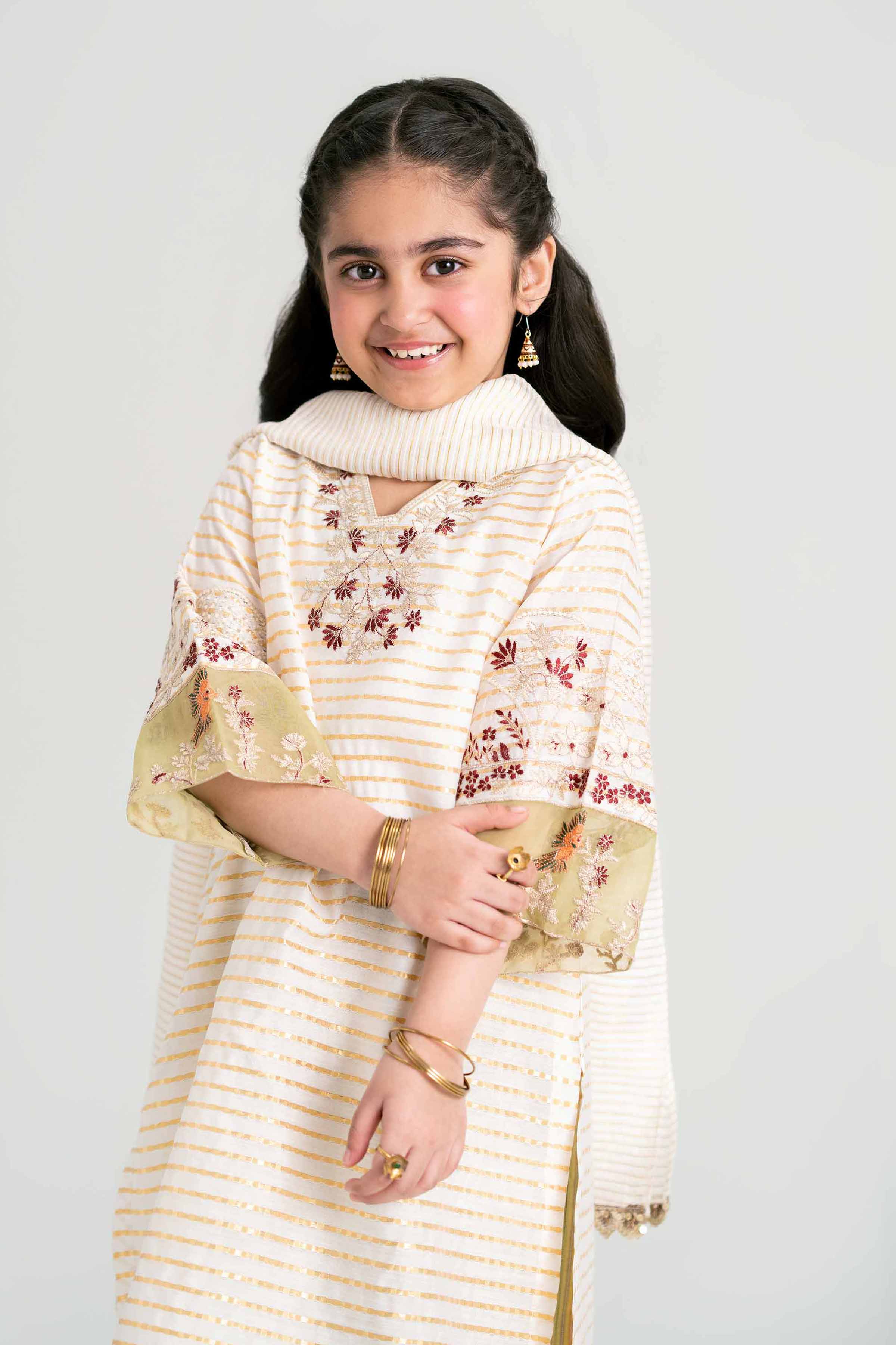NishatUK - Off White Embroidered  Cotton 3-piece ready to wear Suit
