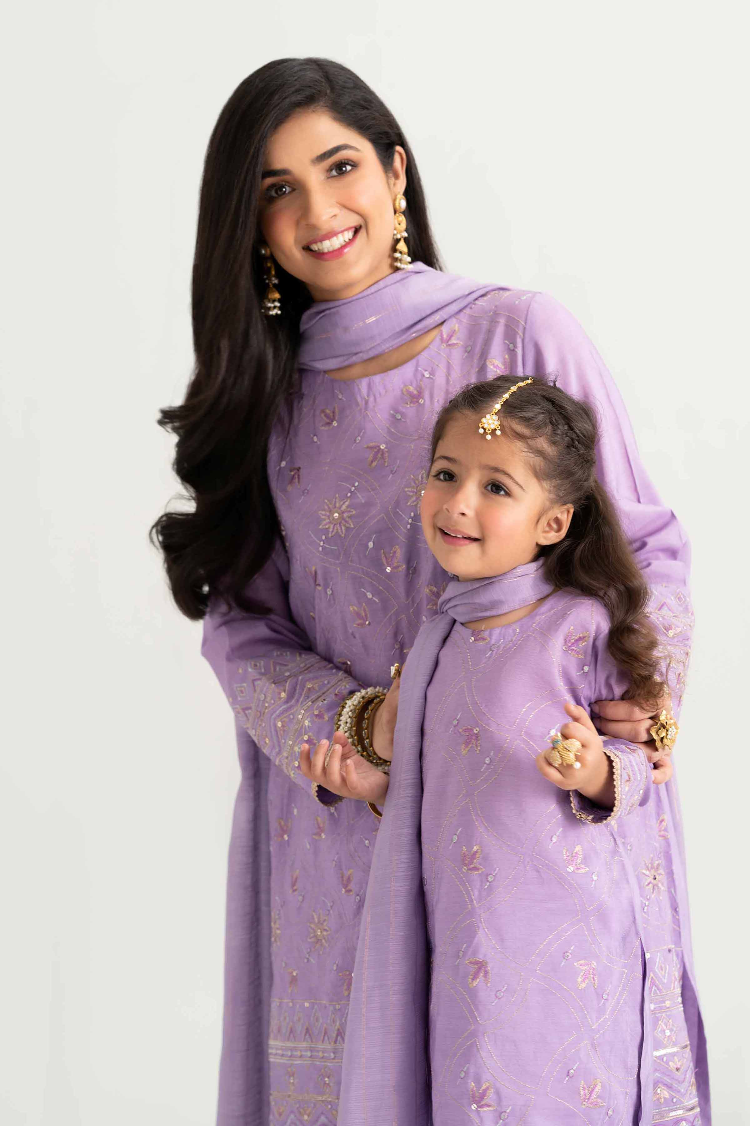 NishatUK - Purple Embroidered   Nylon Viscose 3-piece ready to wear Suit