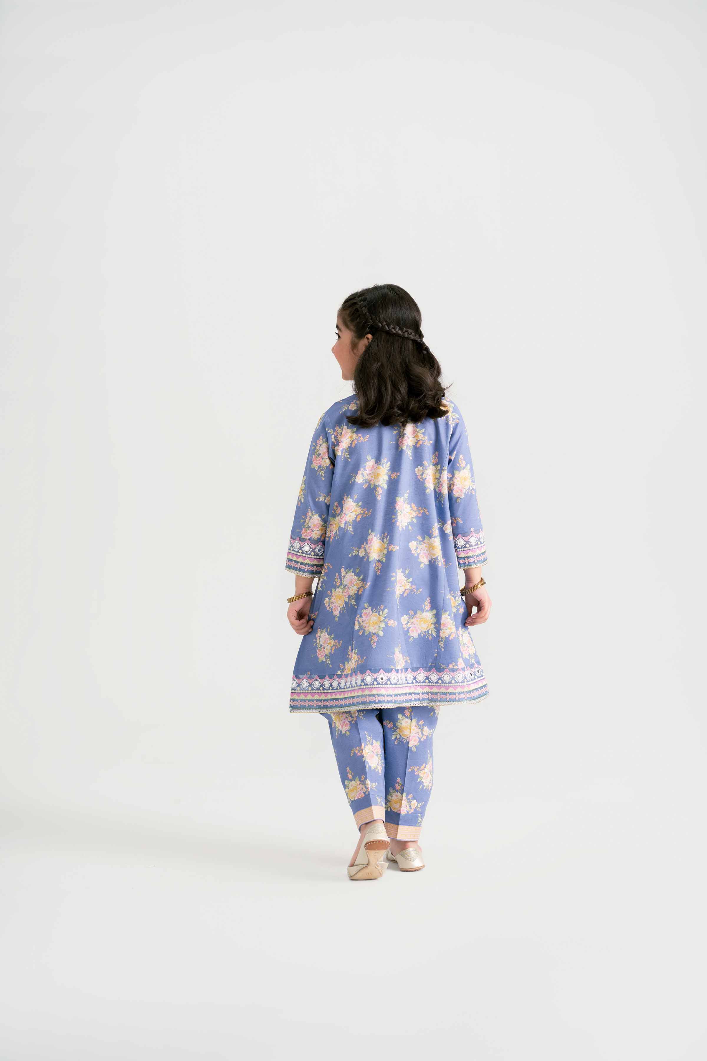 NishatUK - Blue Embroidered  Lawn 2-piece ready to wear Dress