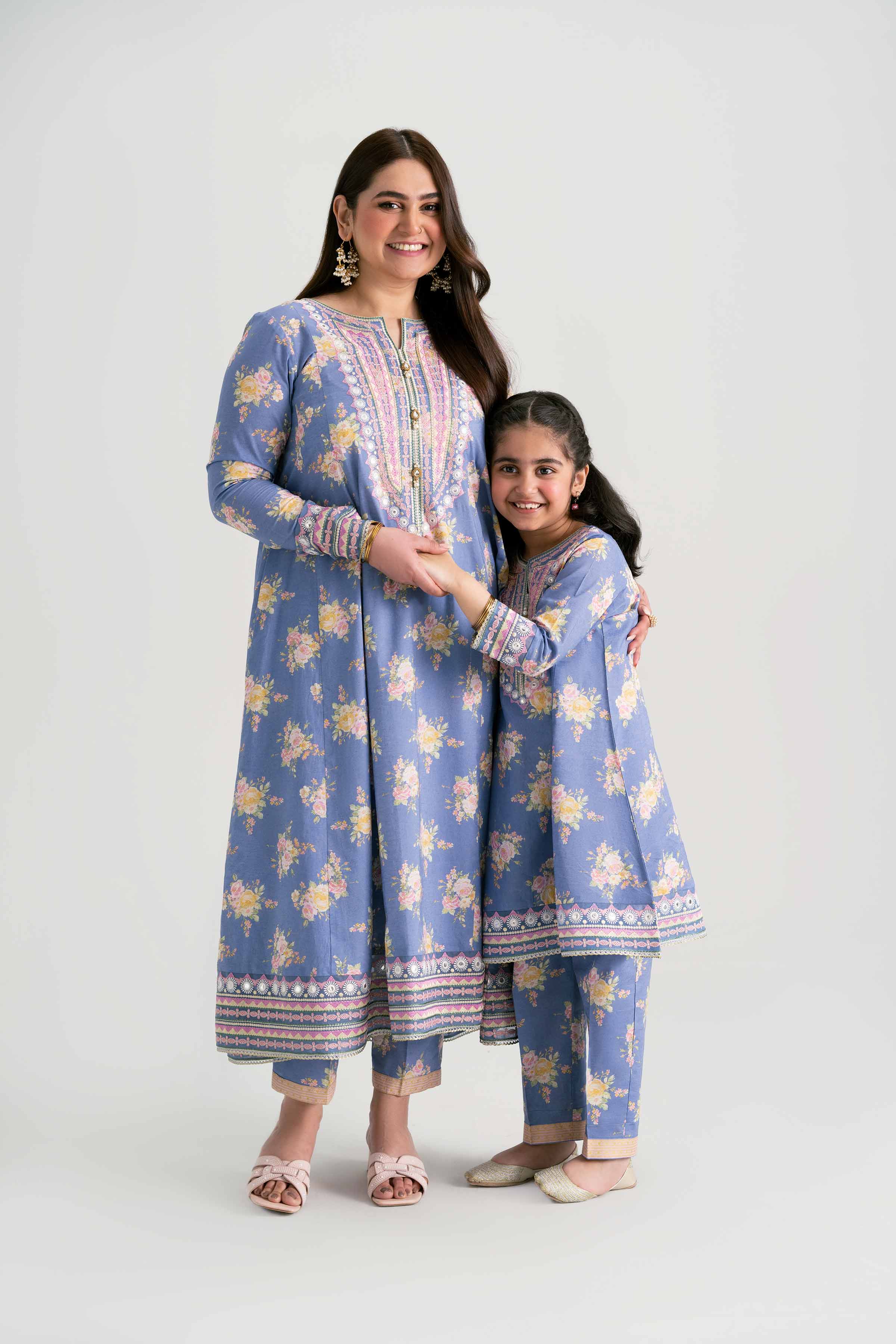 NishatUK - Blue Embroidered  Lawn 2-piece ready to wear Dress