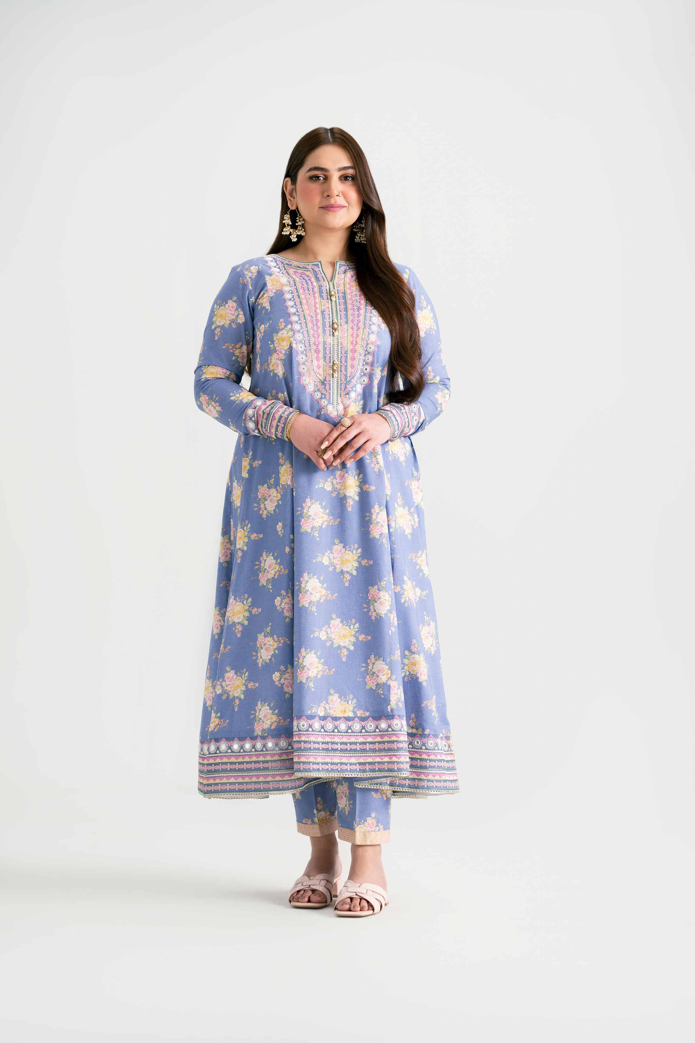 NishatUK - Blue Embroidered  Lawn 2-piece ready to wear Dress