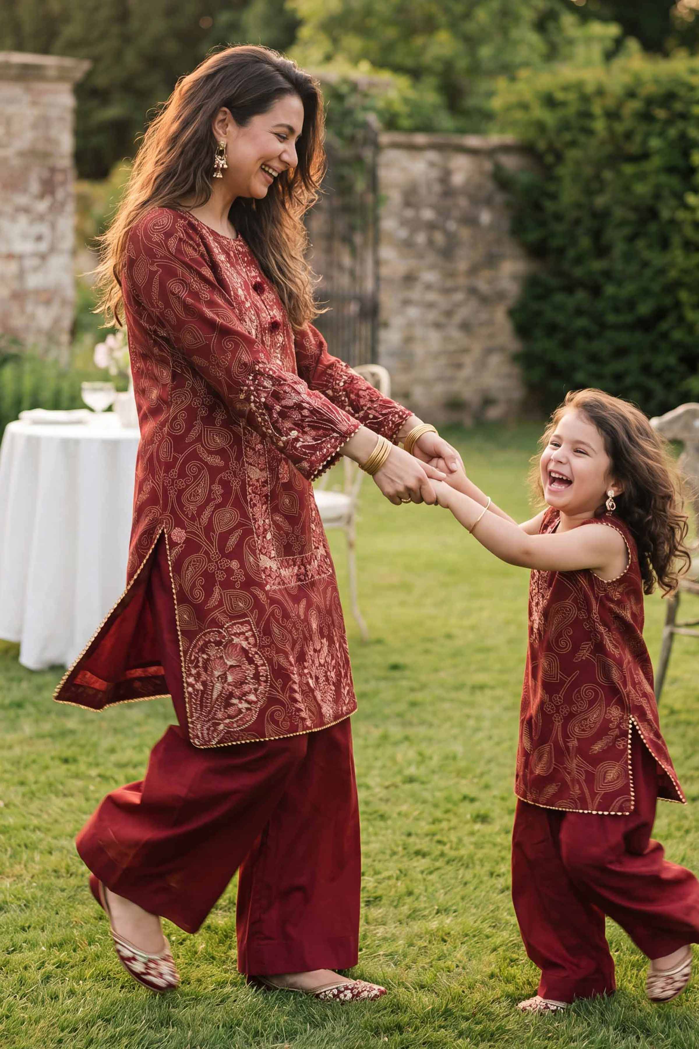 Nishat UK - Red Printed Lawn 2-piece ready to wear Dress