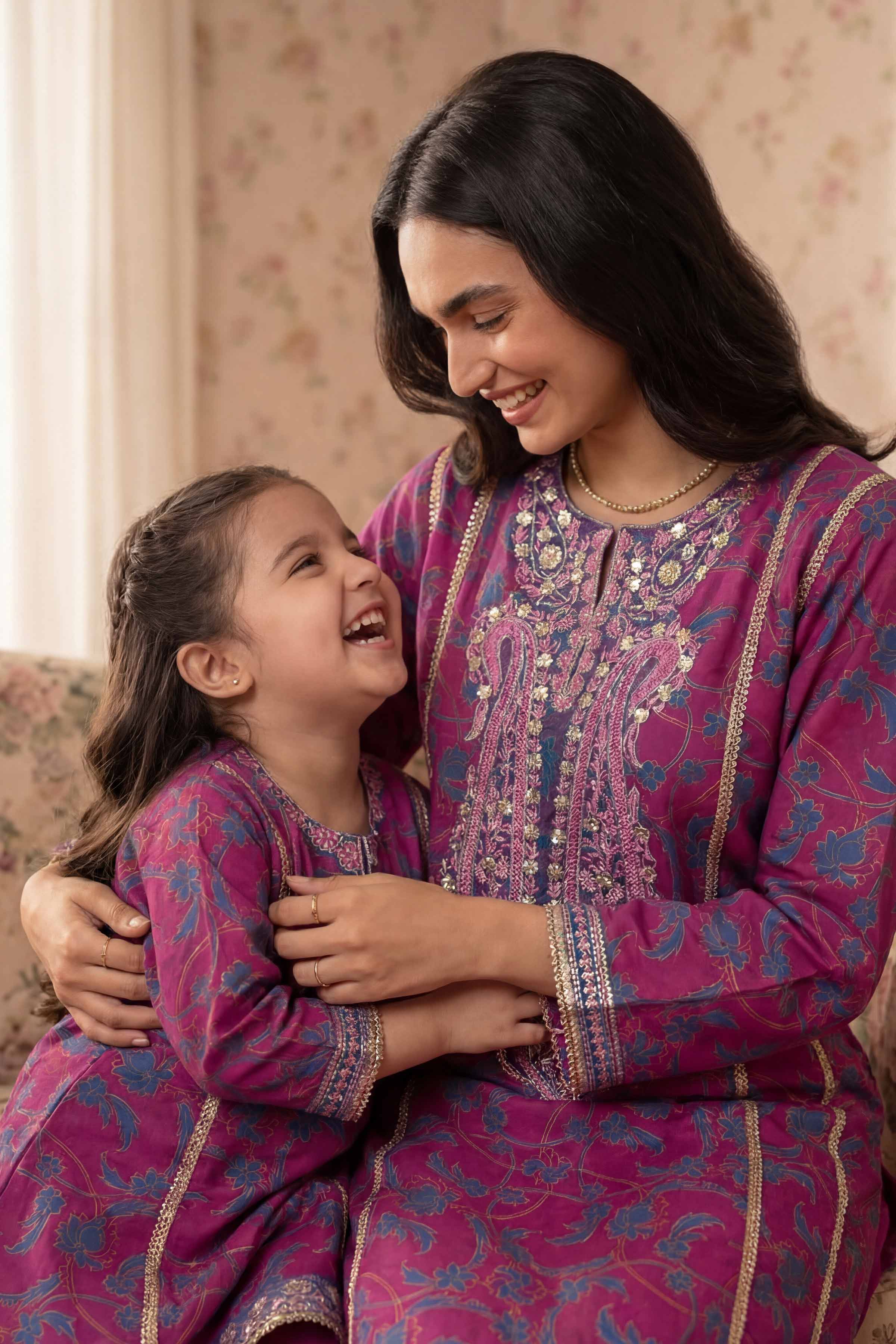 Nishat UK - Purple Embroidered Lawn 2 Pieces ready to wear Dress