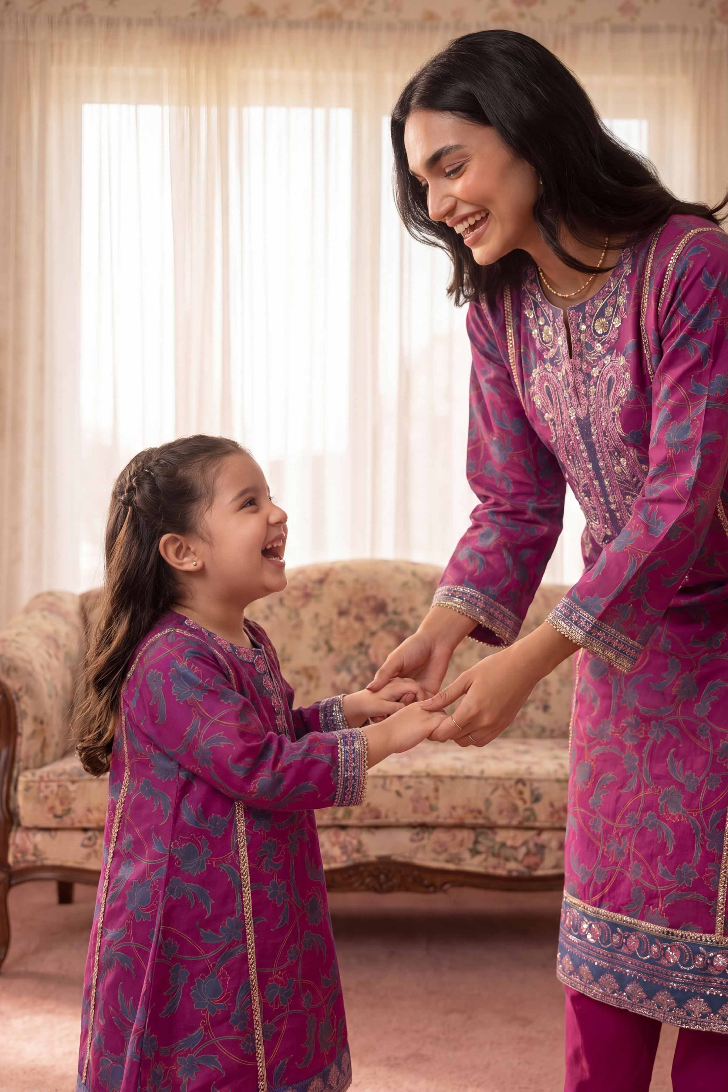 Nishat UK - Purple Embroidered Lawn 2 Pieces ready to wear Dress
