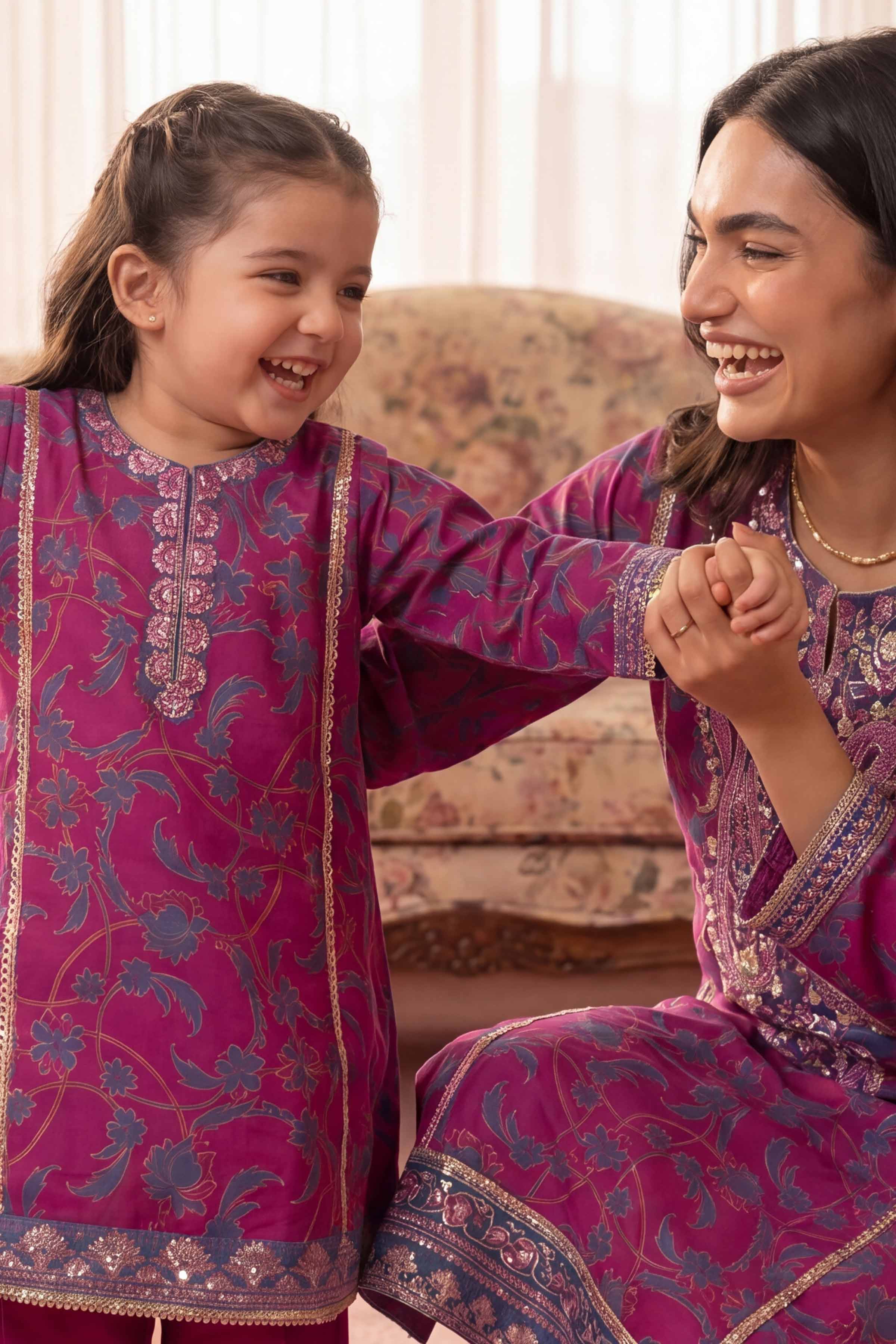 Nishat UK - Purple Embroidered Lawn 2 Pieces ready to wear Dress