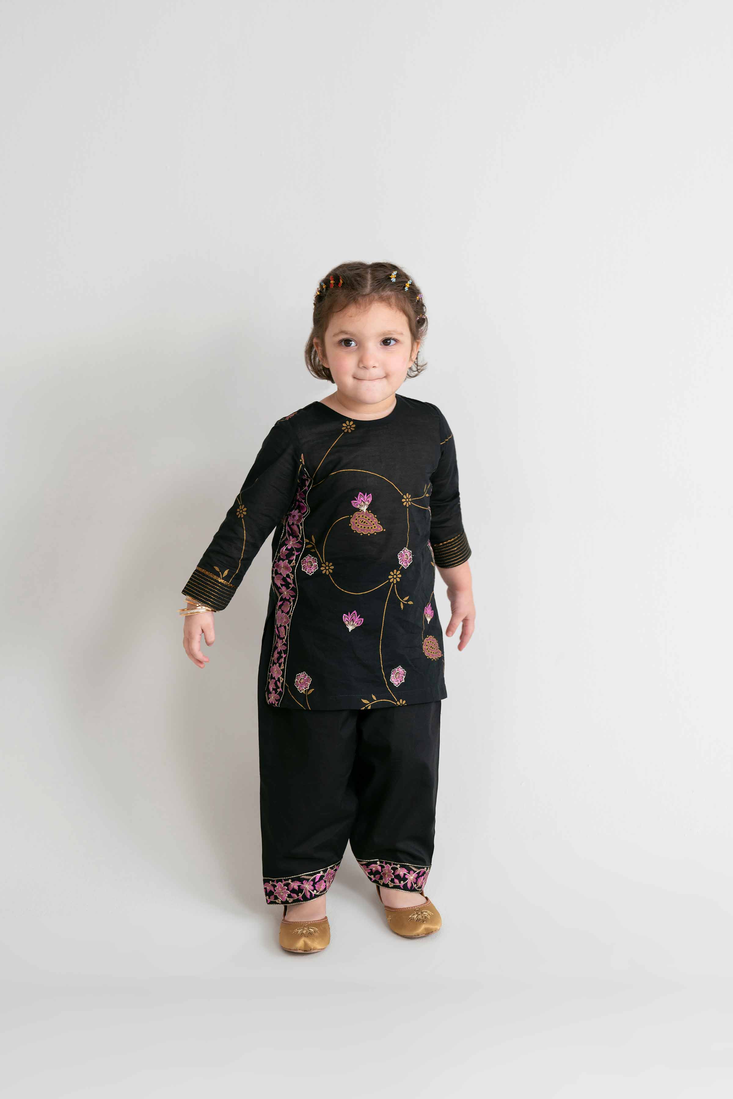 NishatUK - Black Embroidered Lawn 2-piece ready to wear Dress
