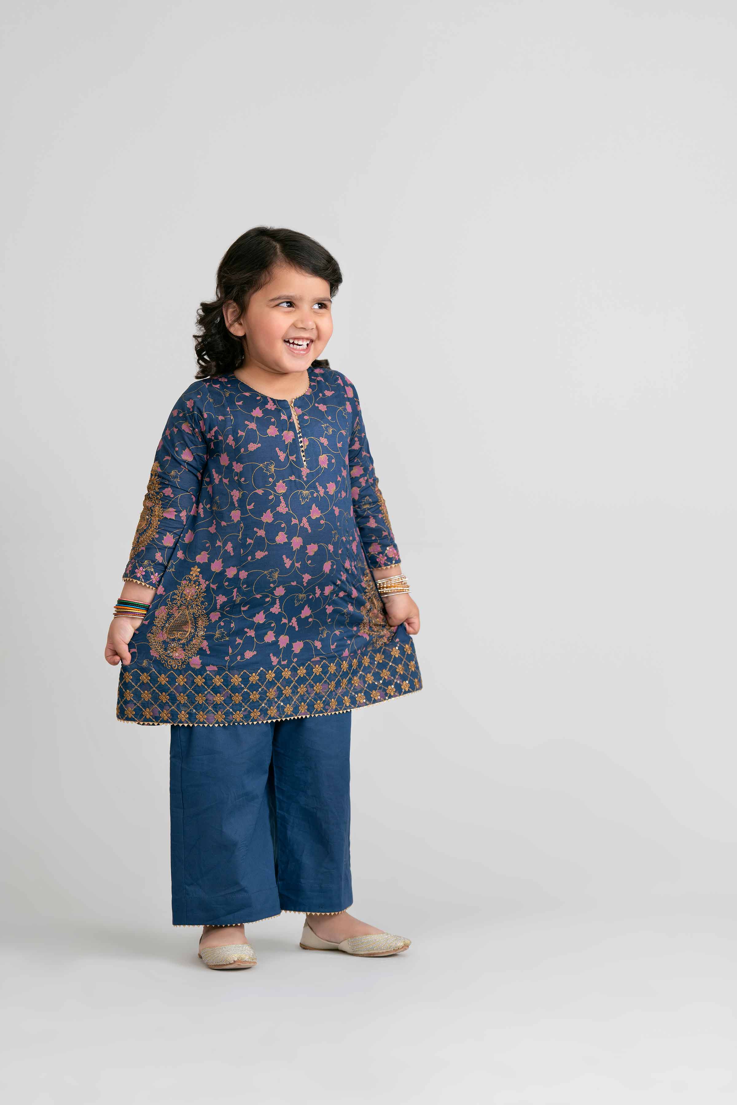 NishatUK - Black Embroidered Lawn 2-piece ready to wear Dress