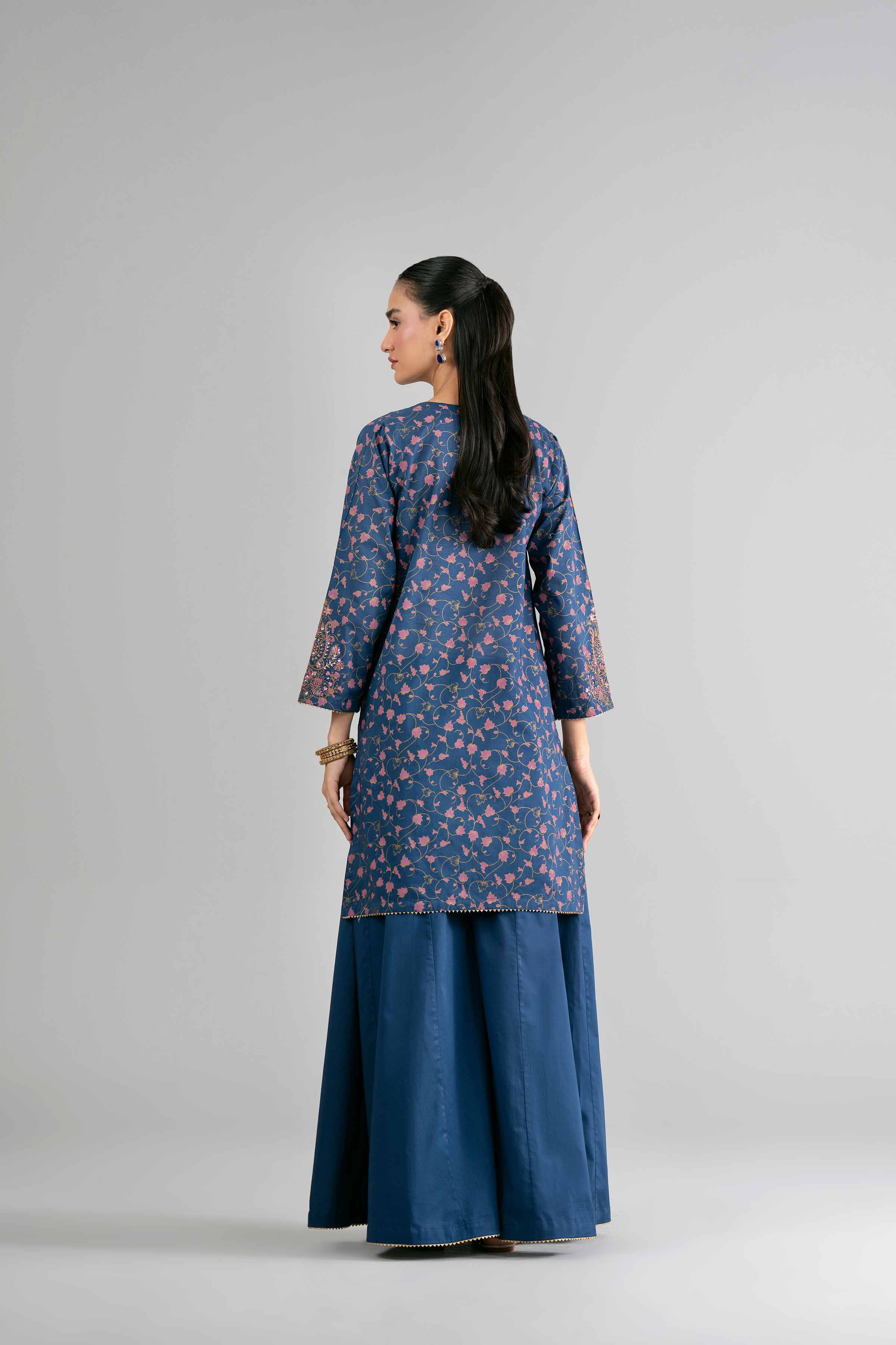 NishatUK - Blue Embroidered Lawn 2-piece ready to wear Dress