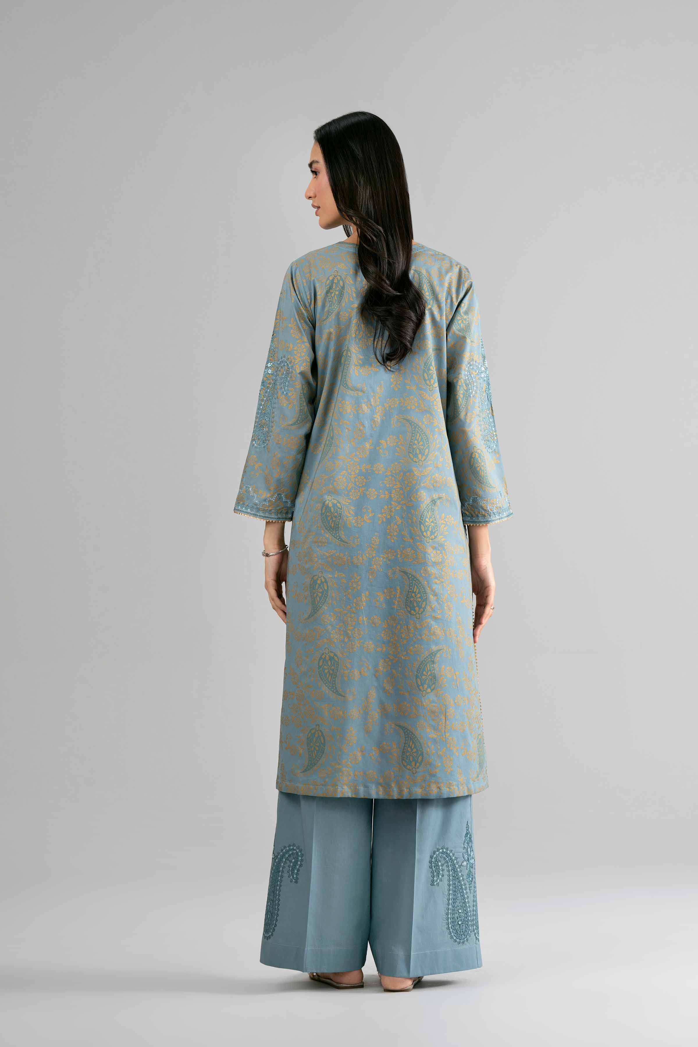 Nishat UK - Blue Embroidered Lawn 2-piece ready to wear Dress